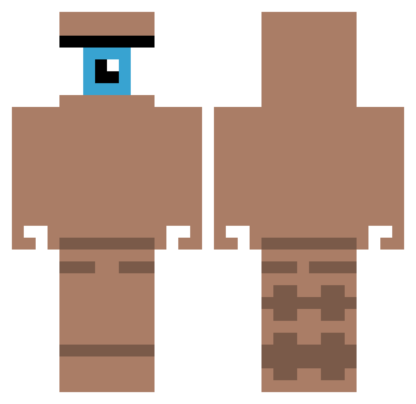 iTelly Minecraft skin, front and back view