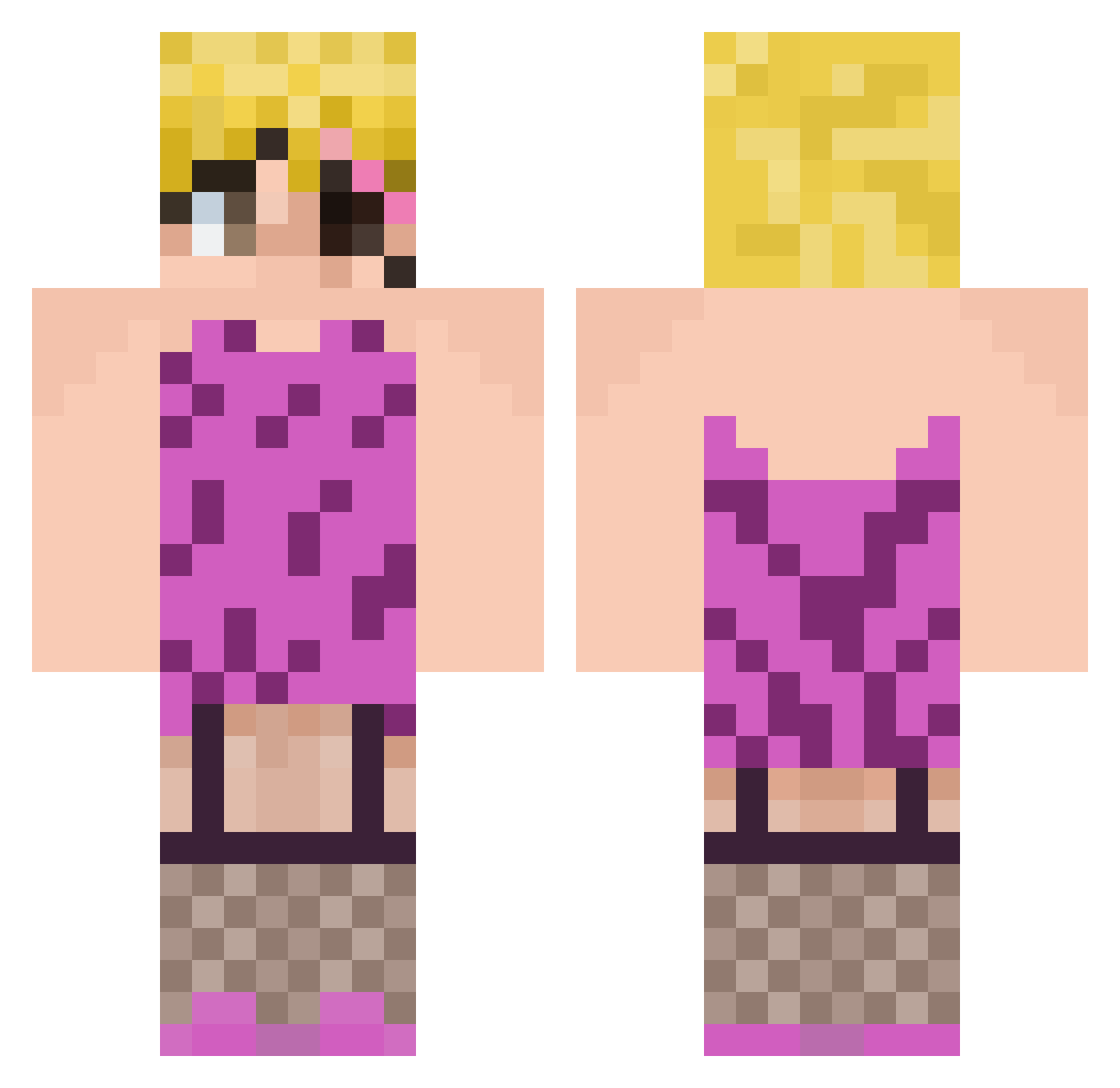 carsteveheadrest Minecraft skin, front and back view