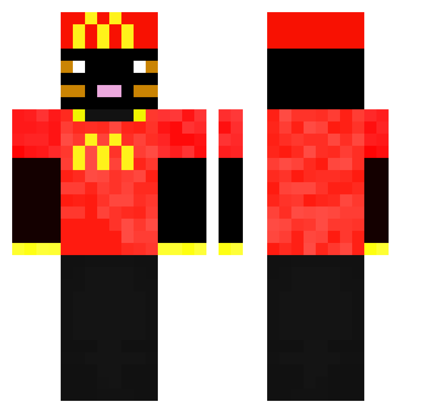 Newbiejr Minecraft skin, front and back view