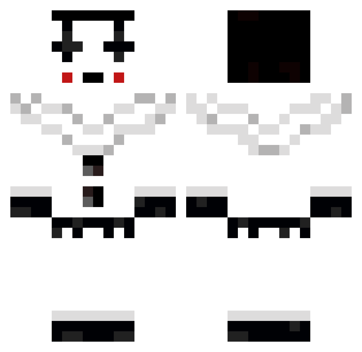 quiethills Minecraft skin, front and back view