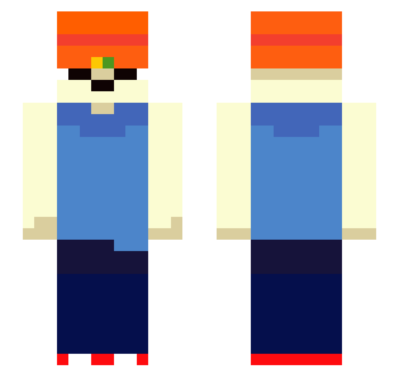 Charloz_789 Minecraft skin, front and back view
