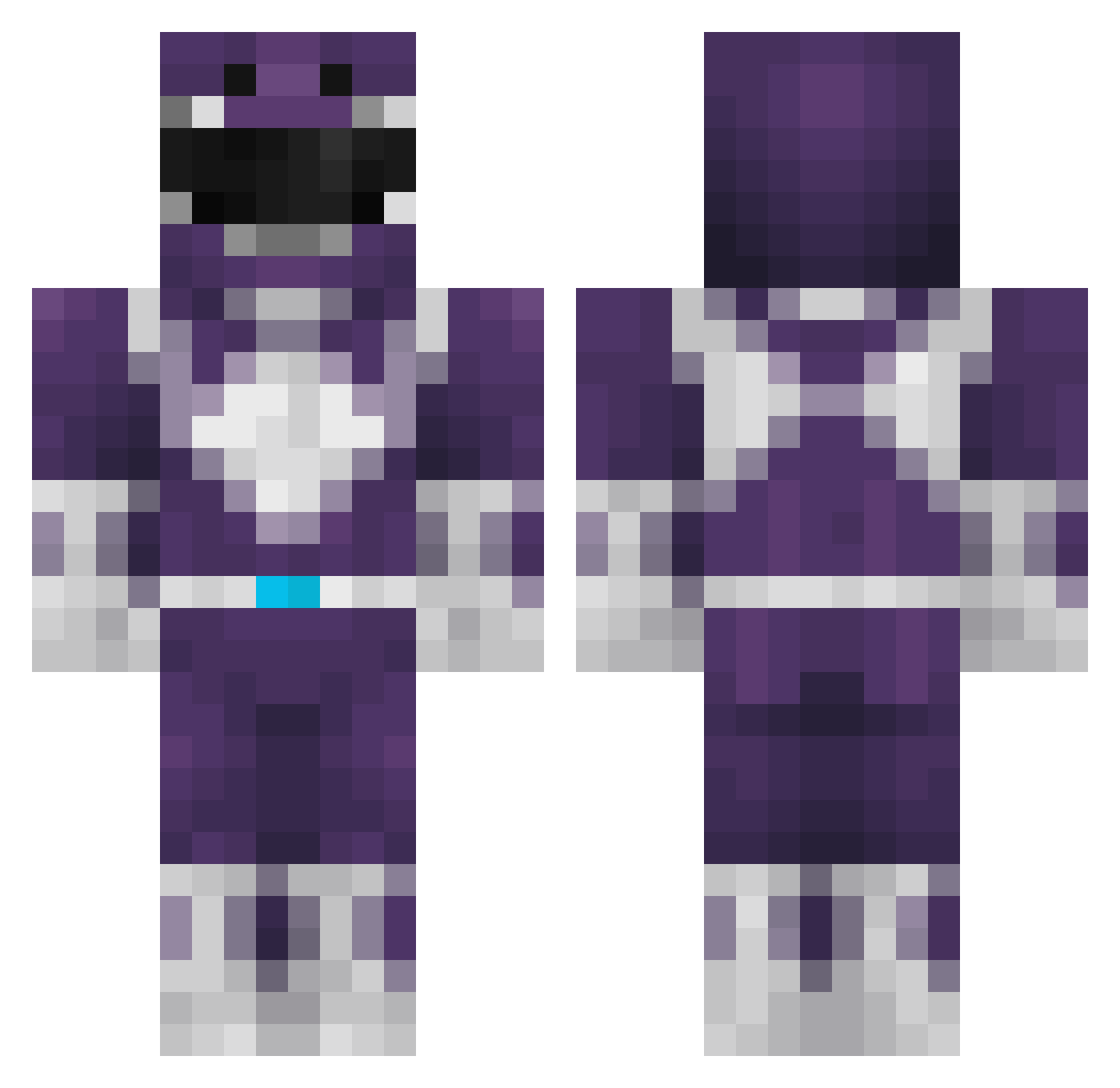 zmlv Minecraft skin, front and back view