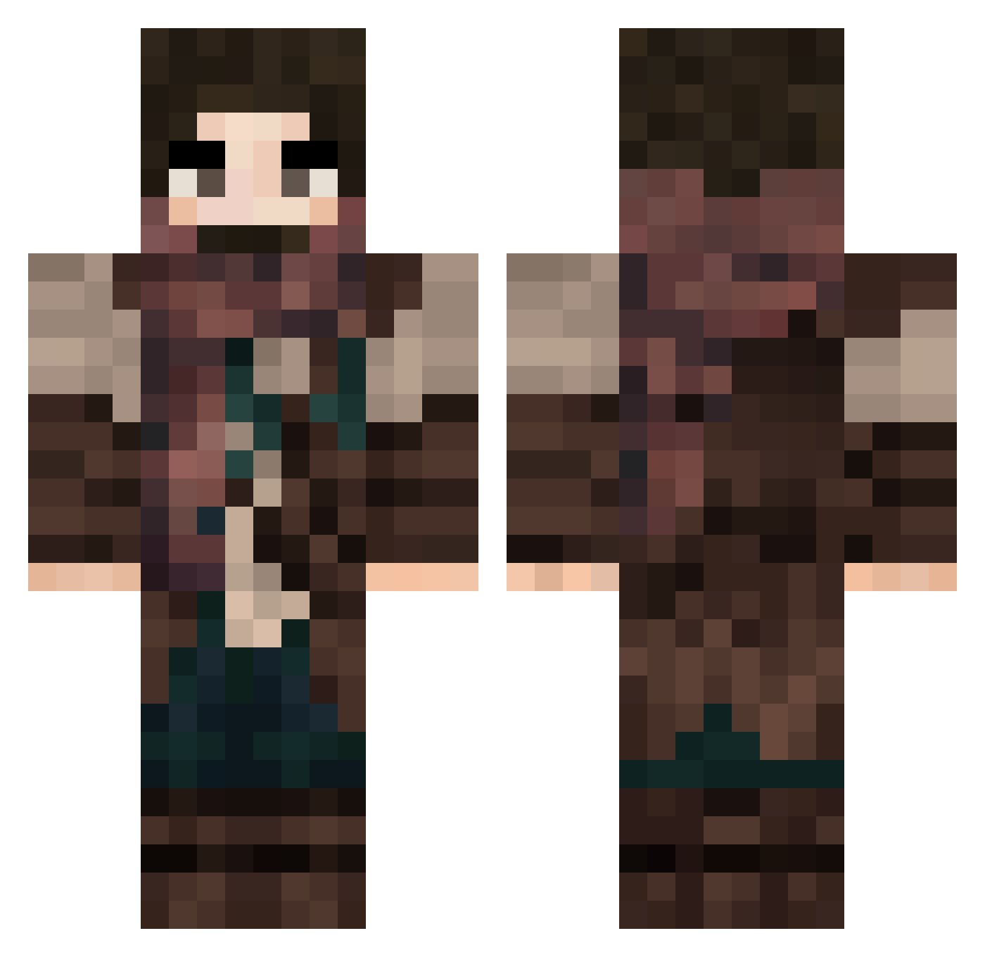 SimonixYT Minecraft skin, front and back view