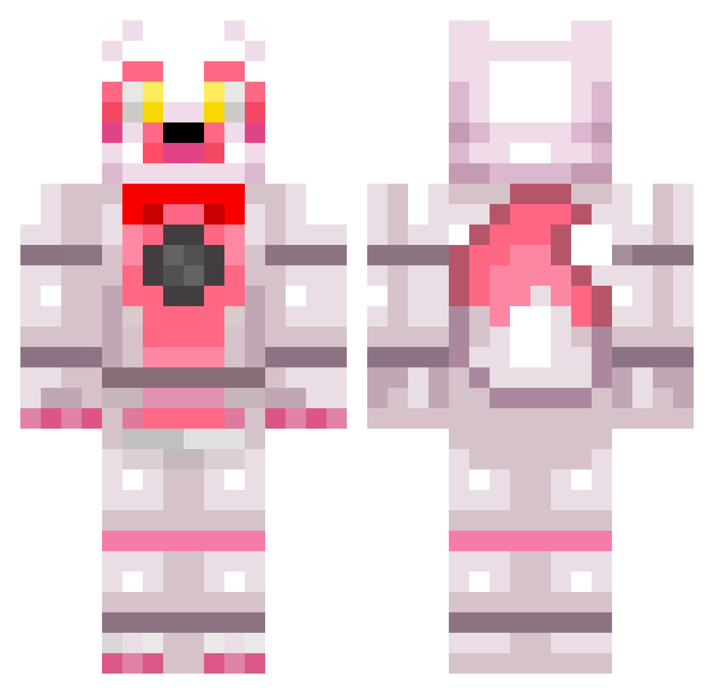 terekberek Minecraft skin, front and back view