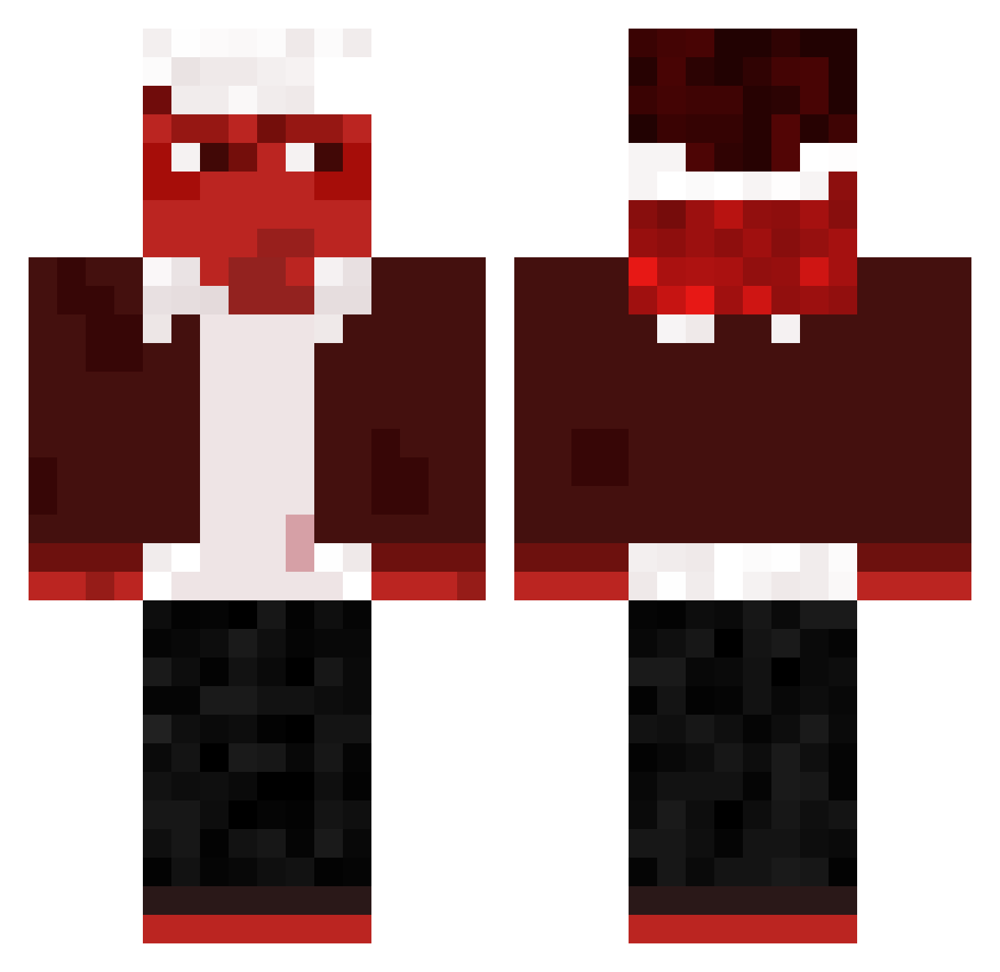 GameFire123 Minecraft skin, front and back view