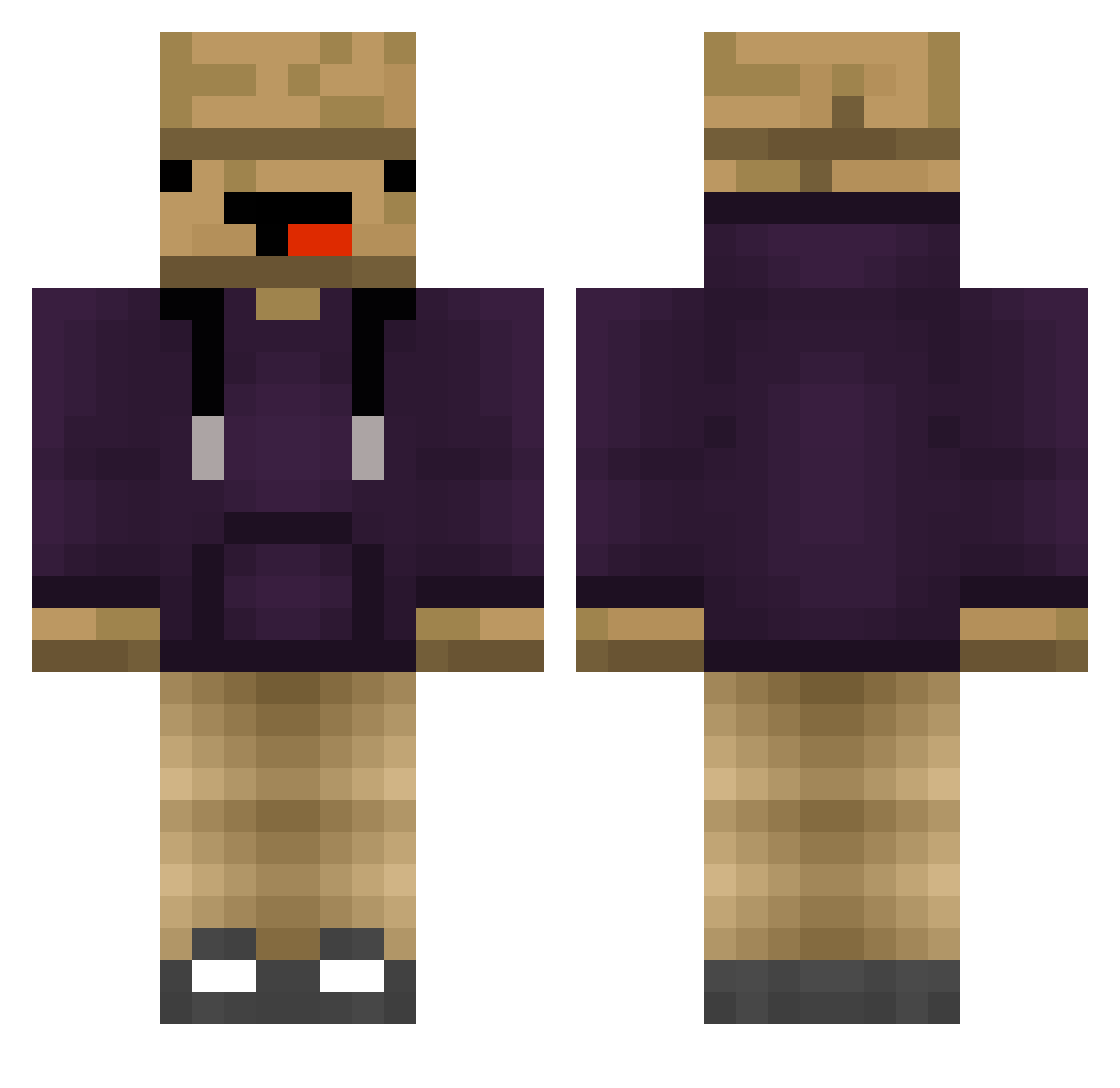 Traitors Minecraft skin, front and back view