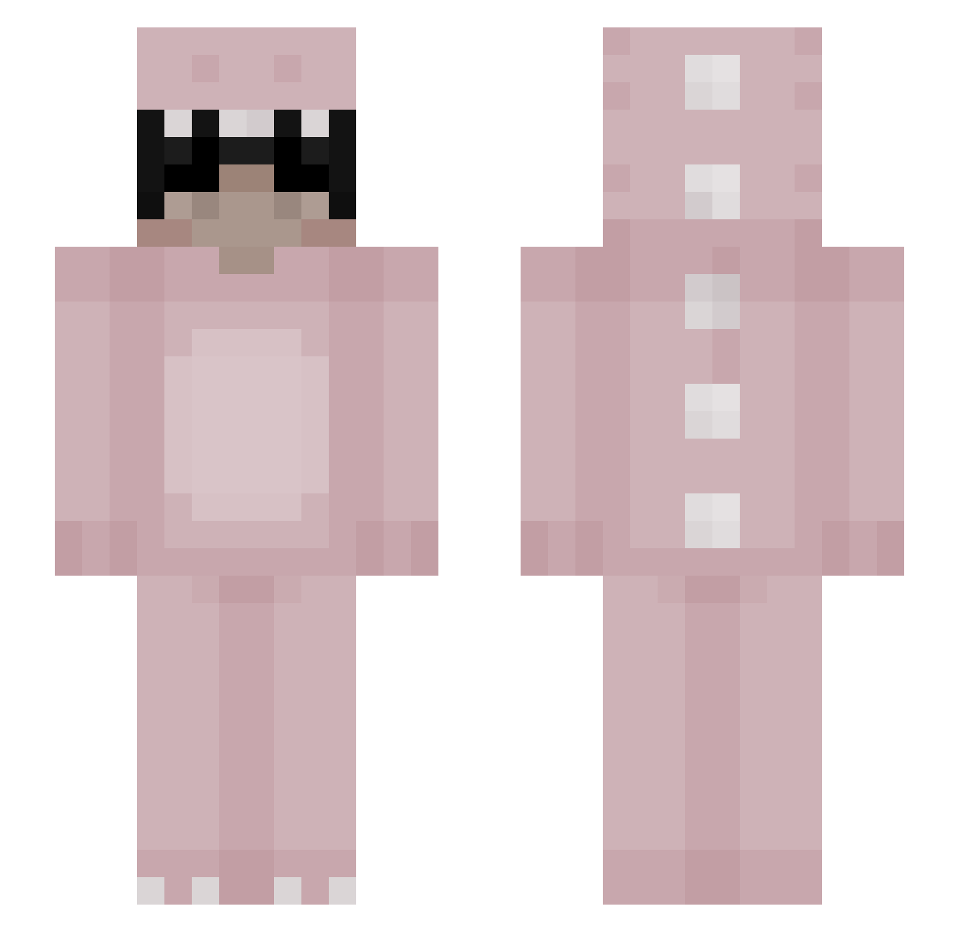 xTrvhe Minecraft skin, front and back view