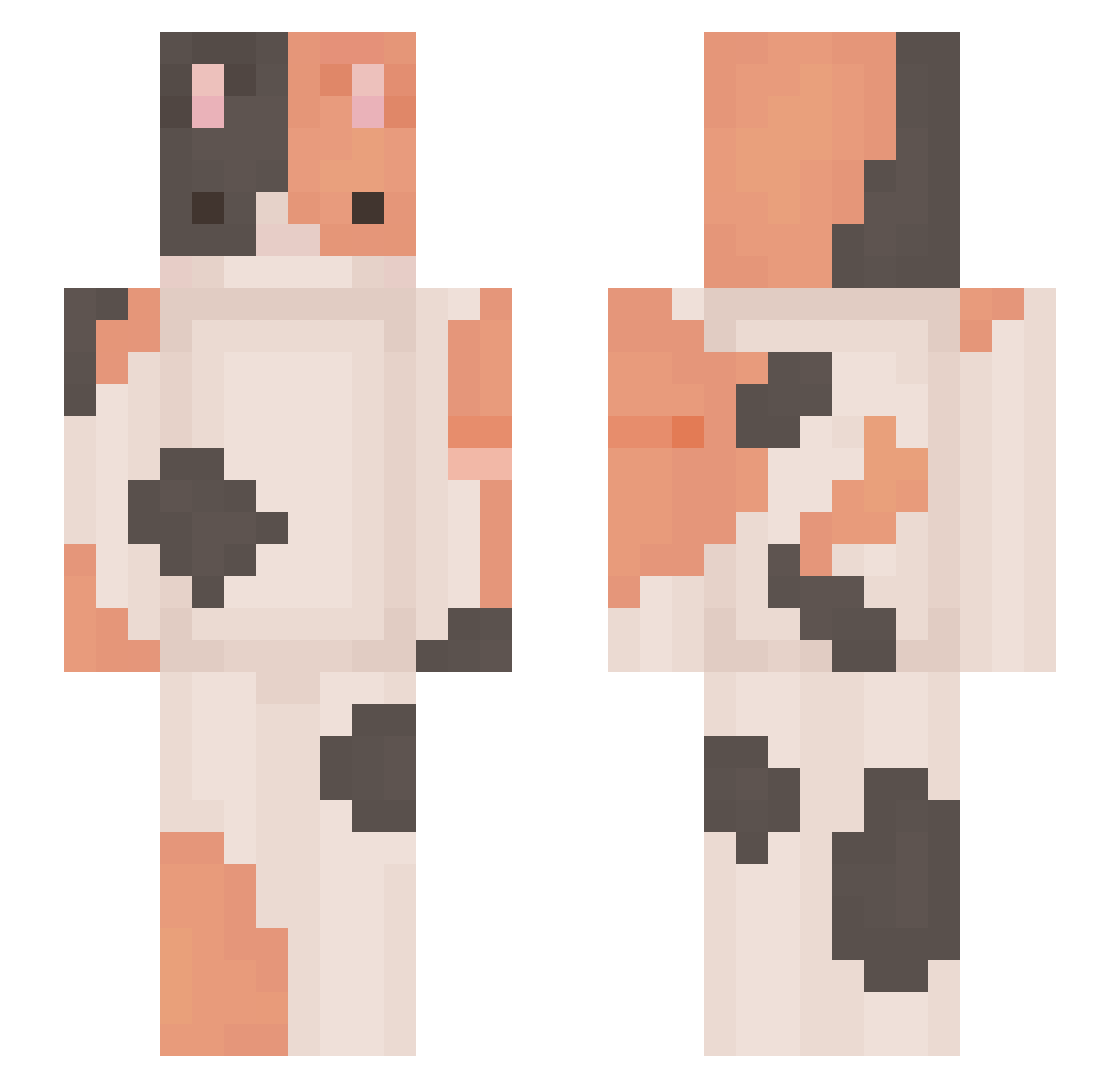 puff69 Minecraft skin, front and back view