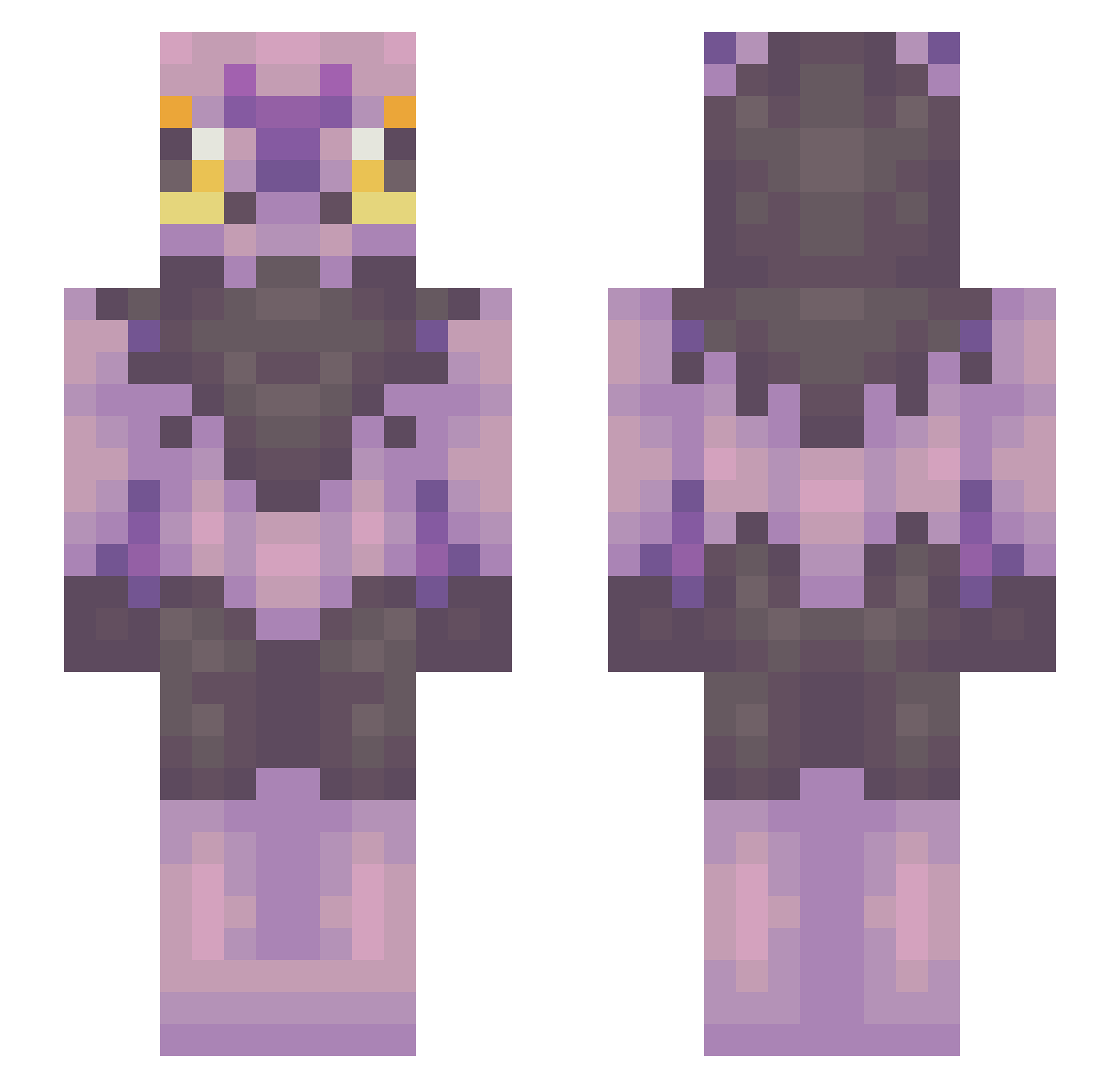 jarin888 Minecraft skin, front and back view