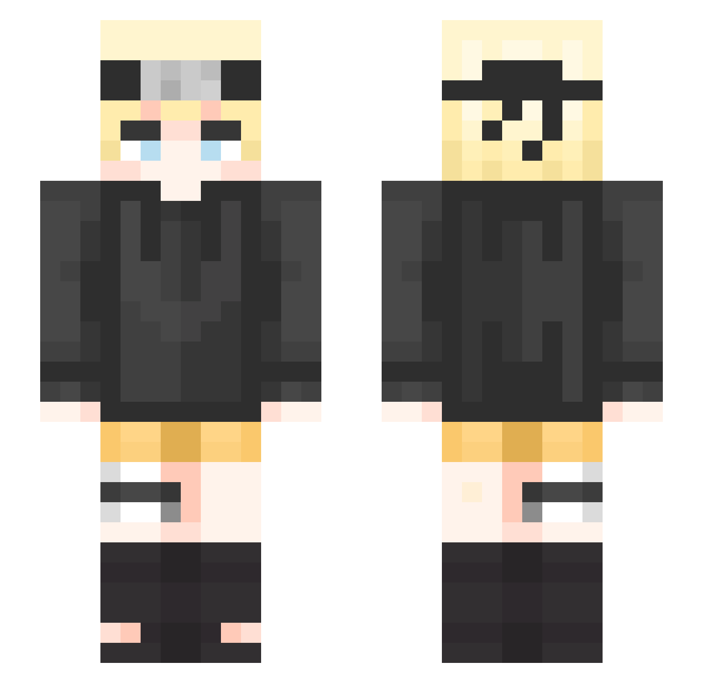 qezanx Minecraft skin, front and back view