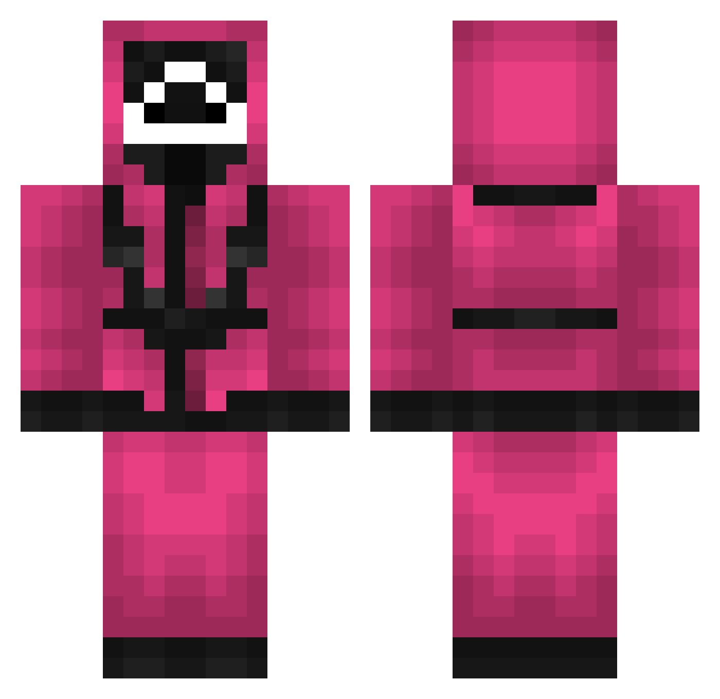 wabbiqs Minecraft skin, front and back view