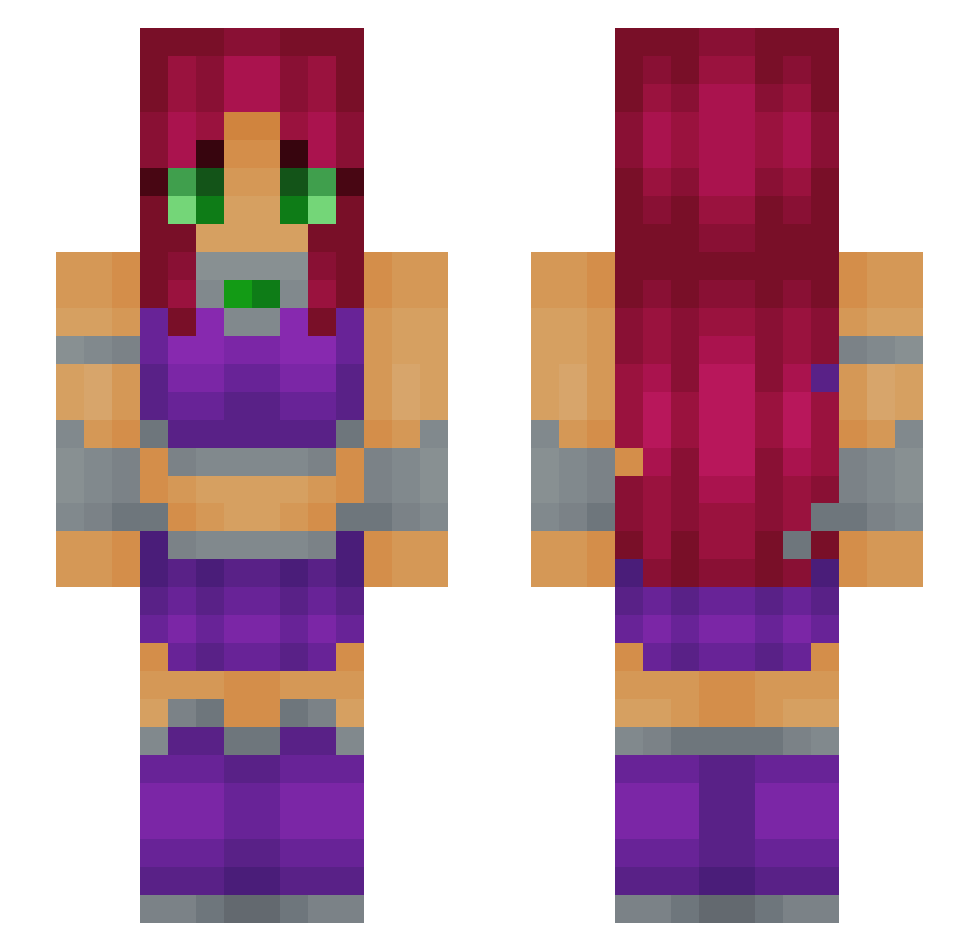 KatilQueen Minecraft skin, front and back view