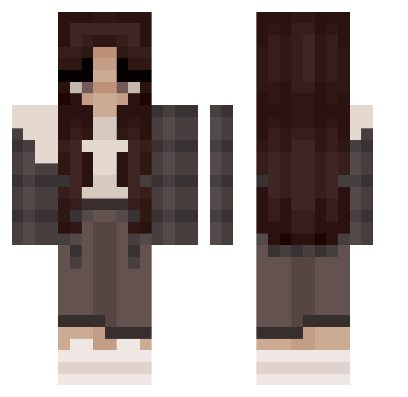 xElemonka Minecraft skin, front and back view