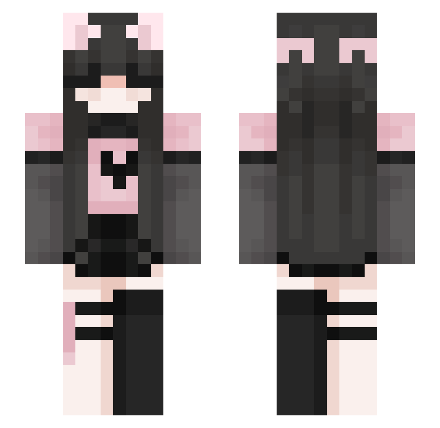 TUXHYL Minecraft skin, front and back view