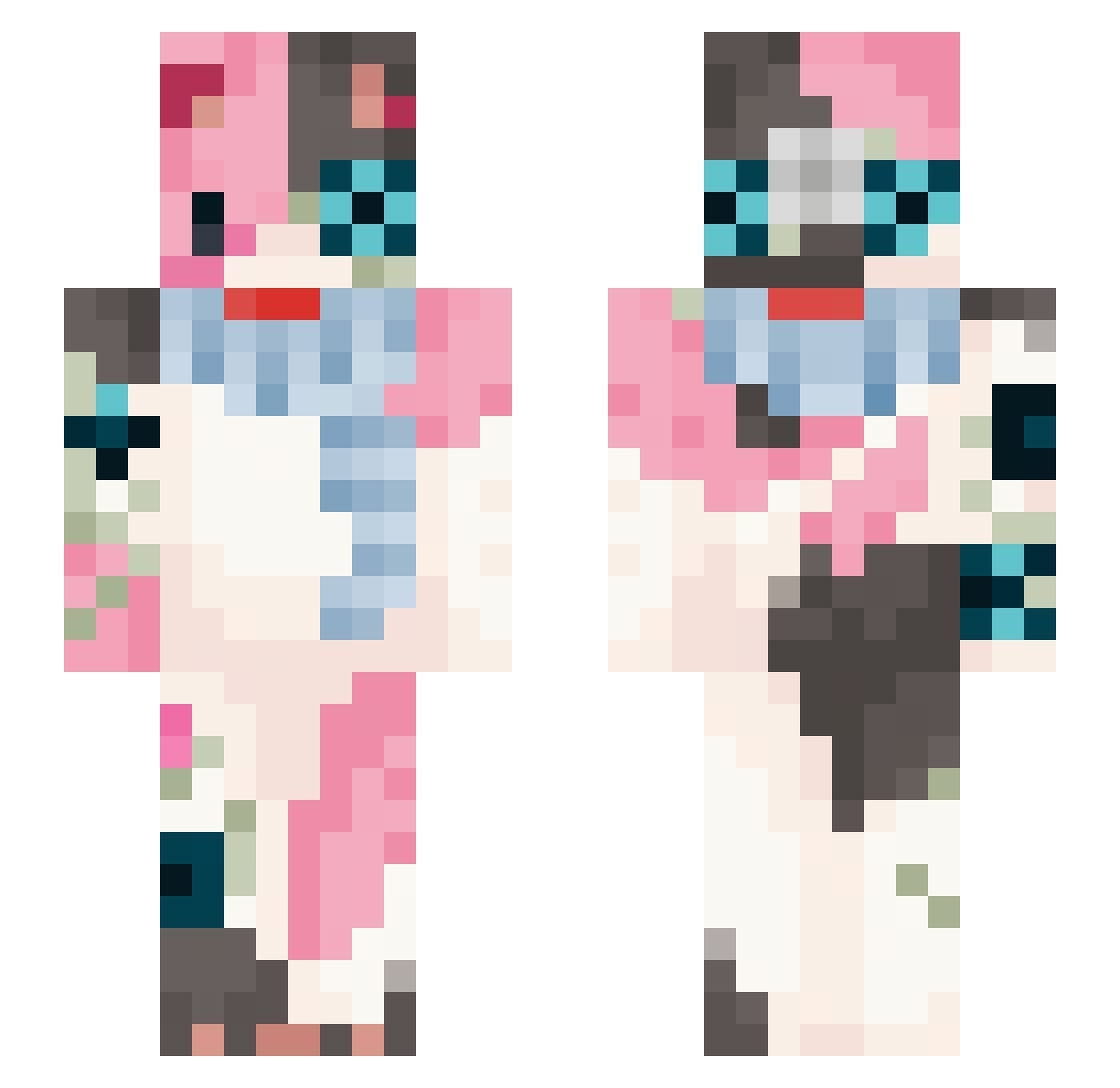 tiago250 Minecraft skin, front and back view