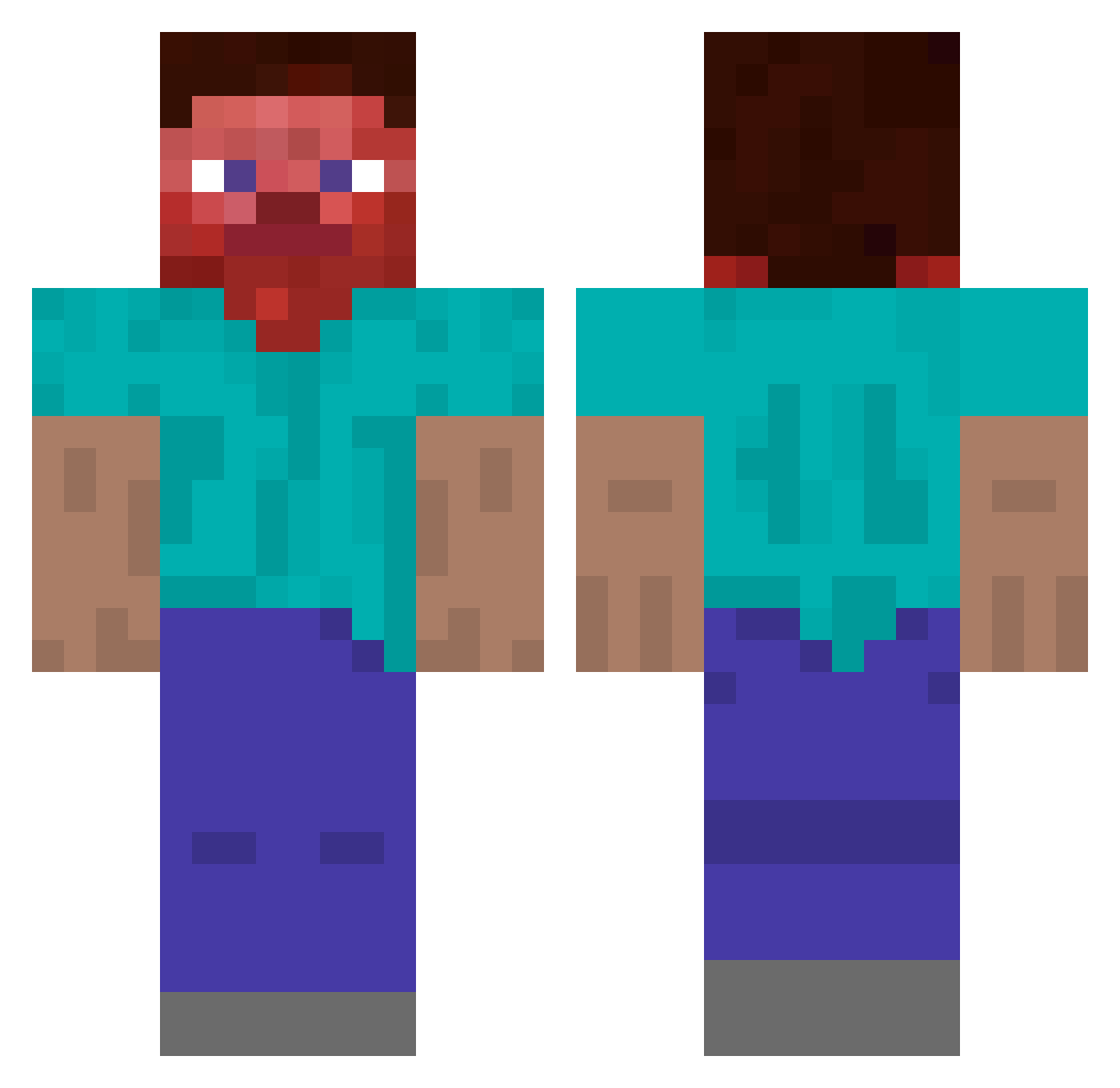 wondrim Minecraft skin, front and back view