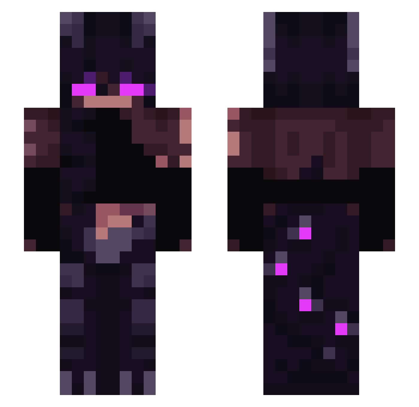 Cr0issants Minecraft skin, front and back view