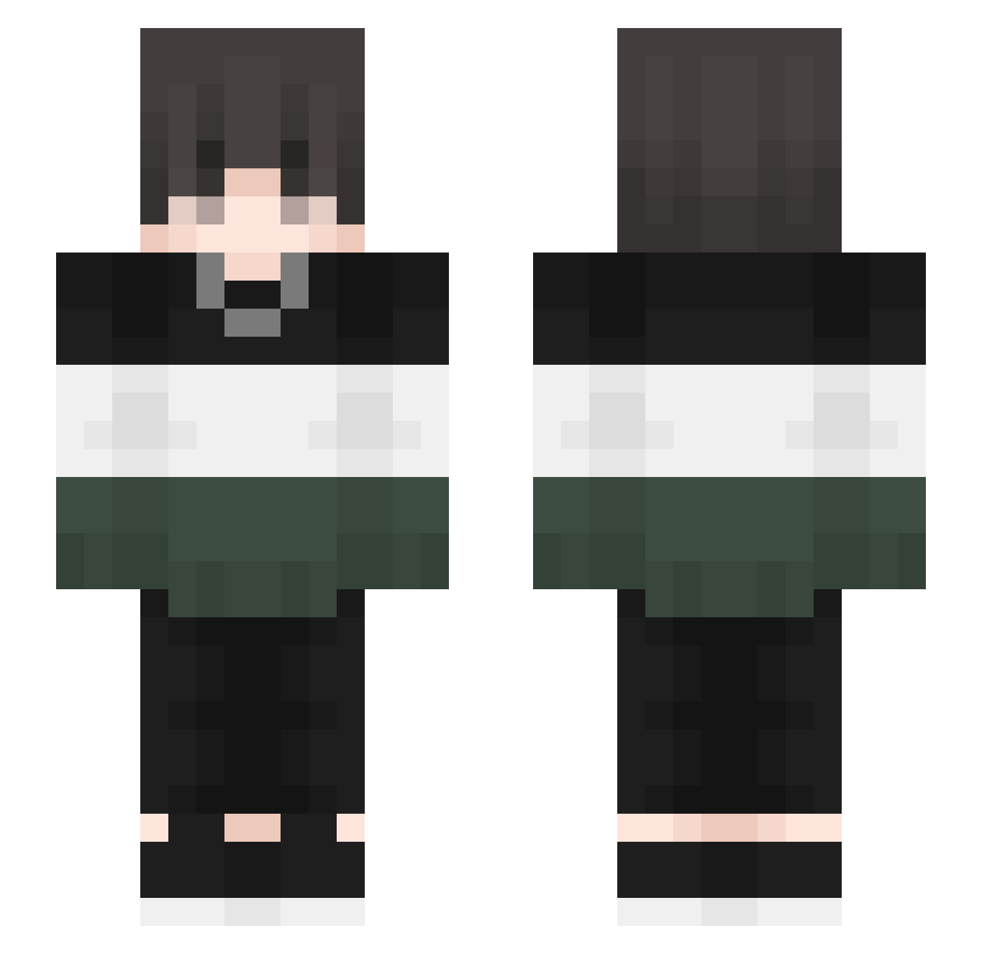 WhatAboutHitbox Minecraft skin, front and back view