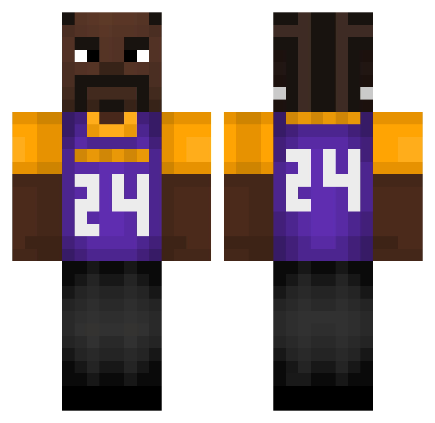 Canibal_Metelao Minecraft skin, front and back view