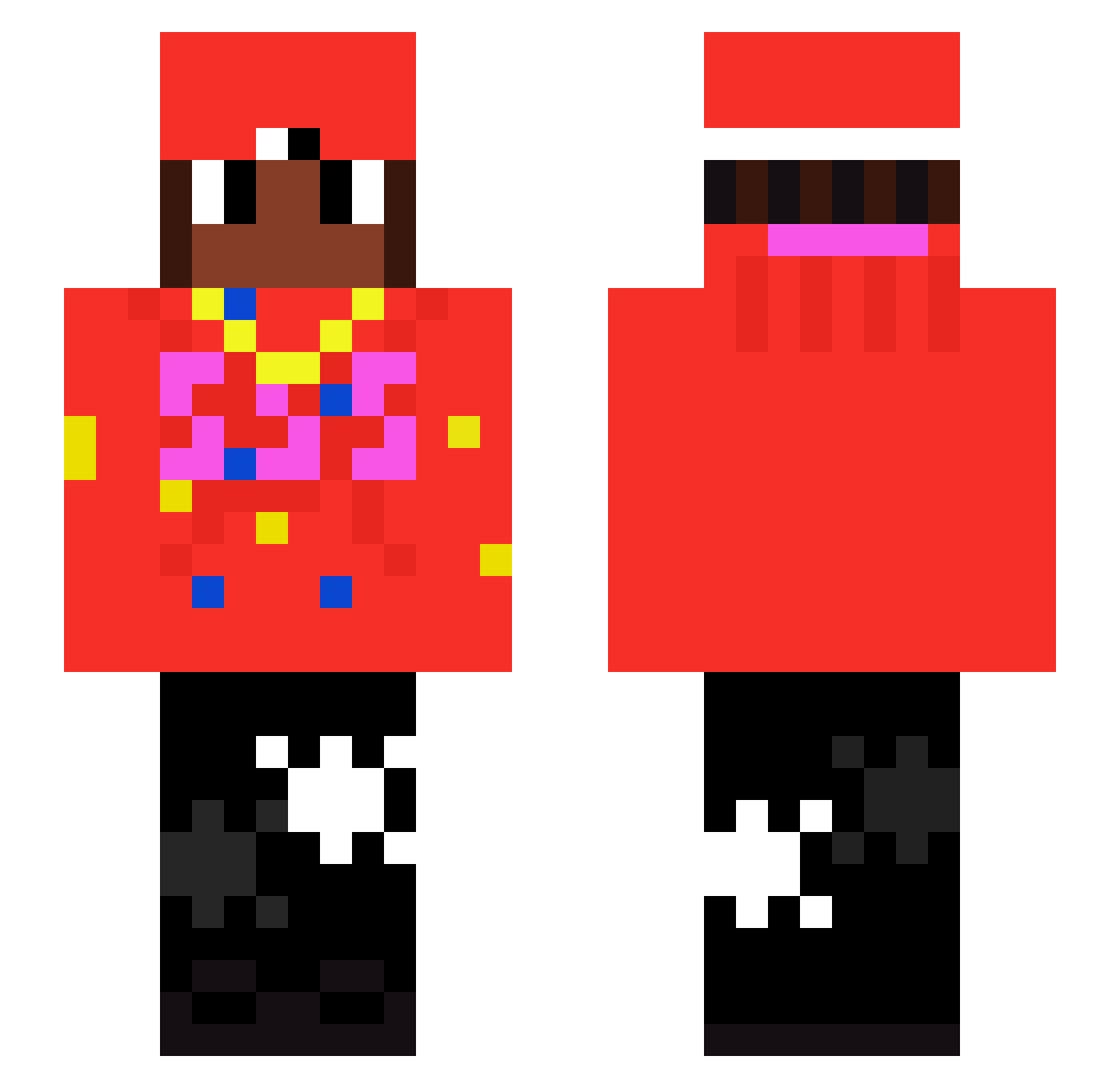 Camrentrust Minecraft skin, front and back view