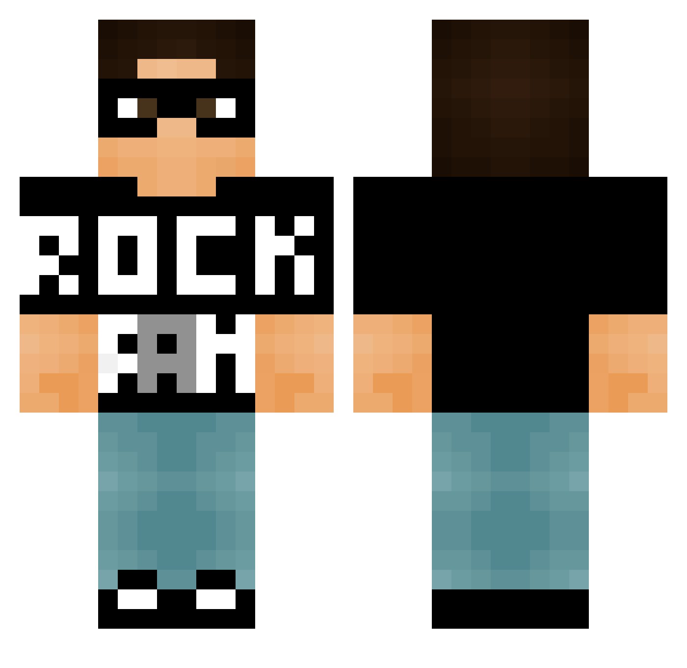 unjakzavunje Minecraft skin, front and back view
