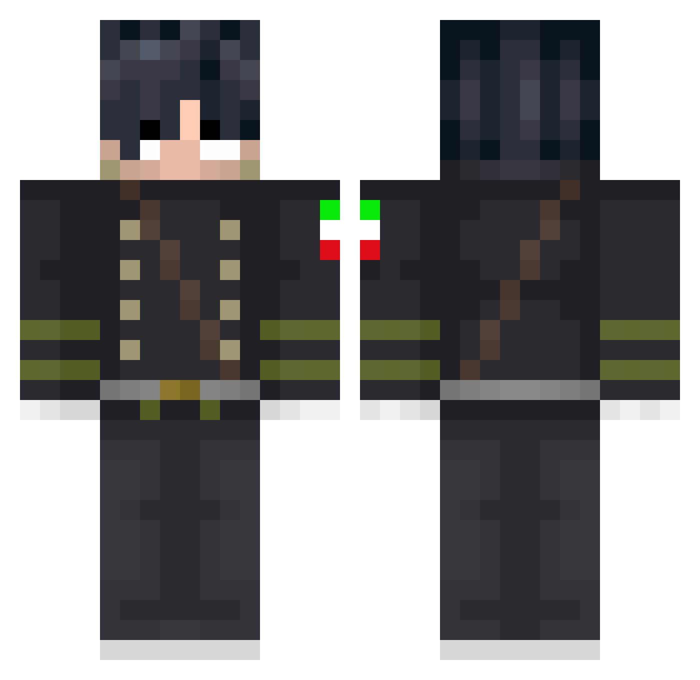 Lilxoo Minecraft skin, front and back view