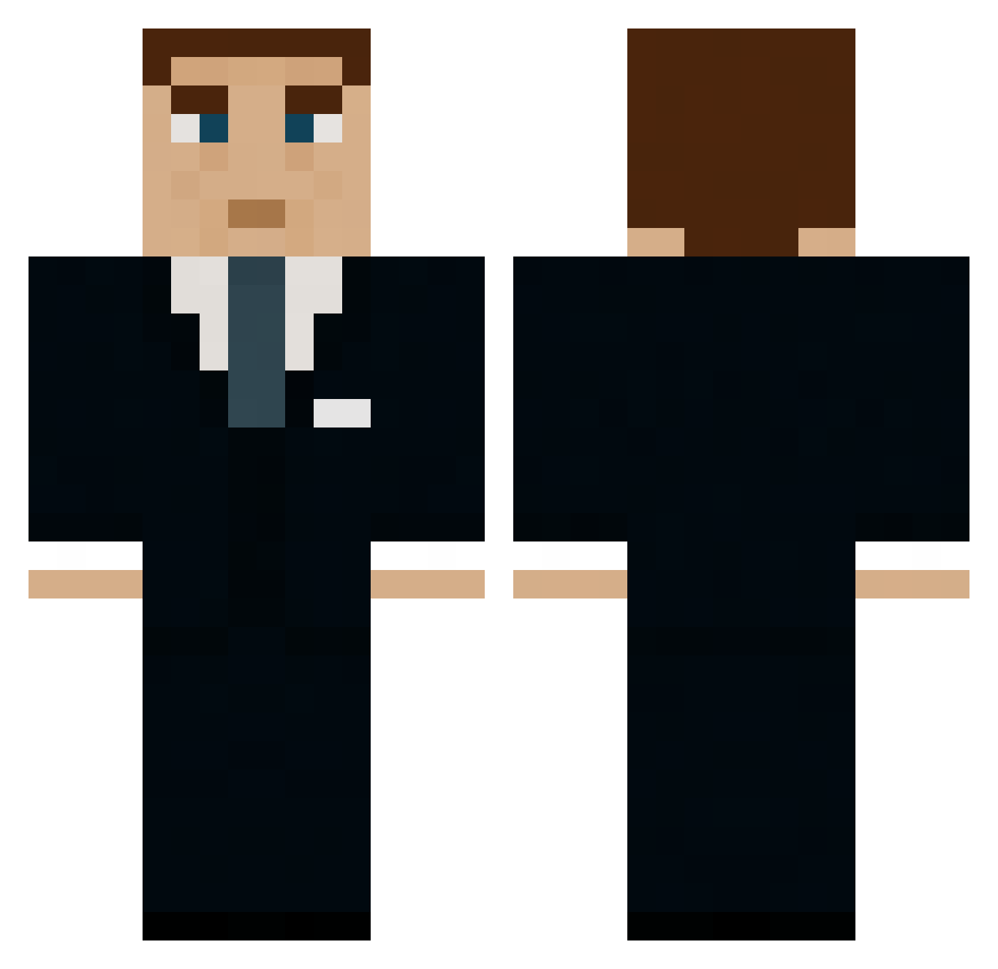 Thawn Minecraft skin, front and back view