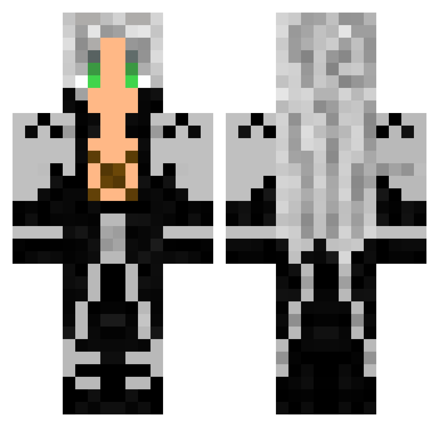zapfire Minecraft skin, front and back view