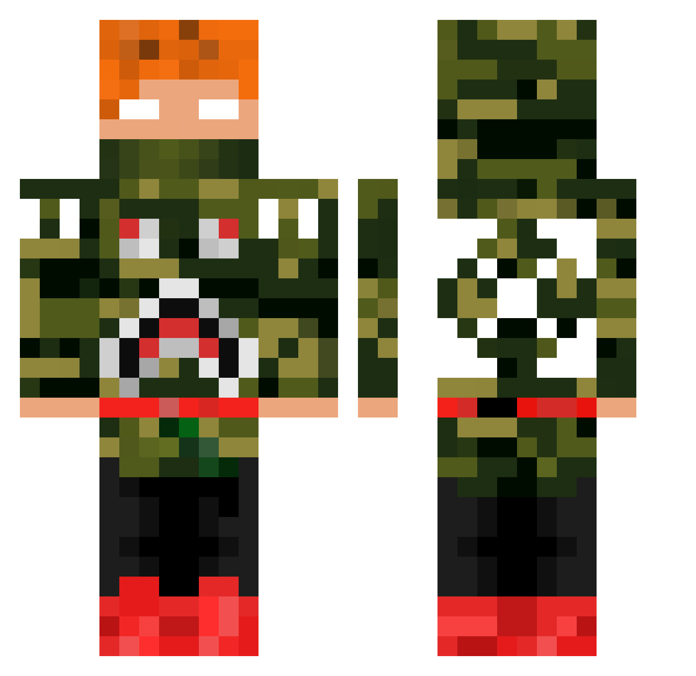 yoIan Minecraft skin, front and back view