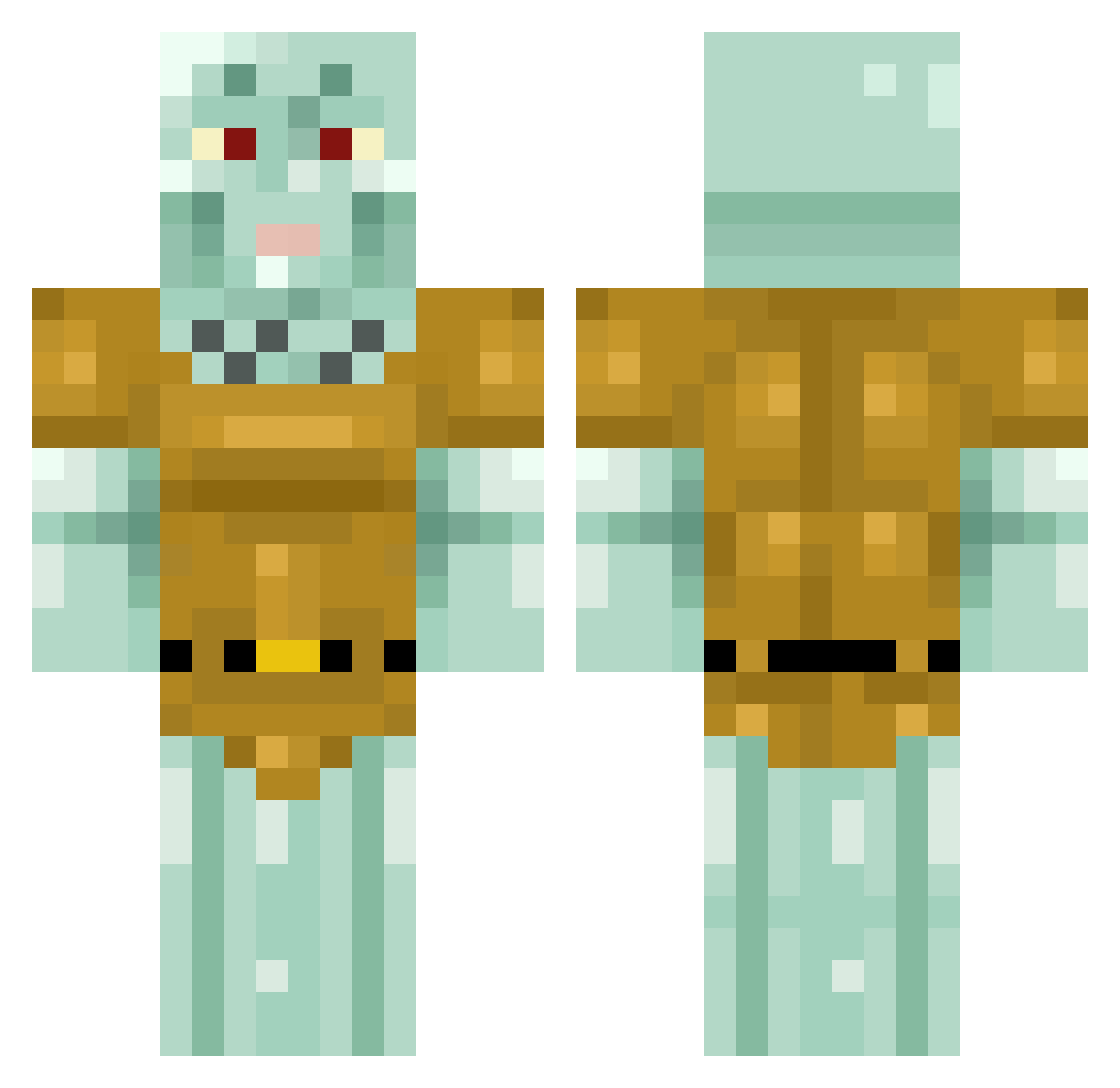 Newton2402 Minecraft skin, front and back view