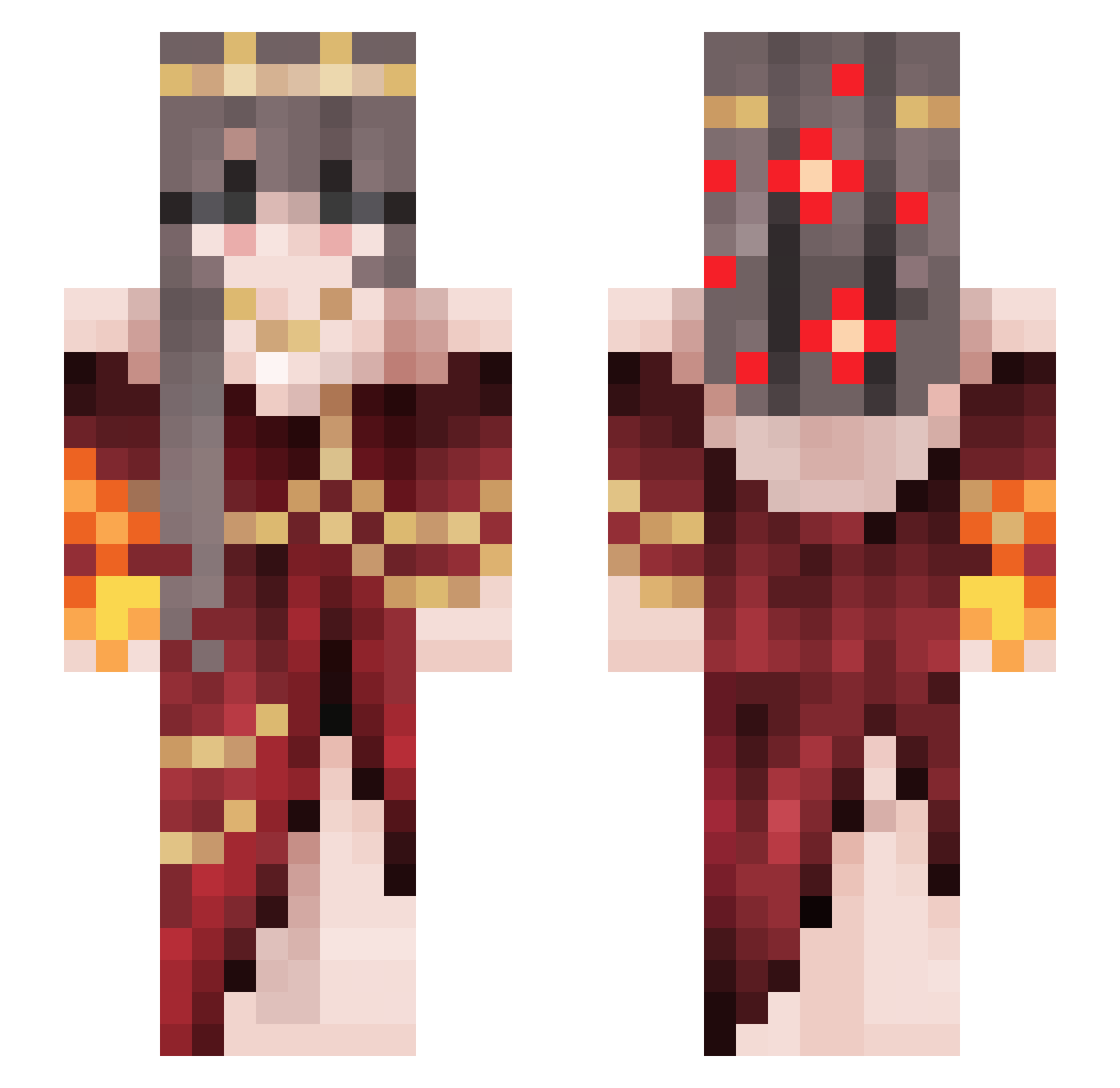 Yoes_ Minecraft skin, front and back view