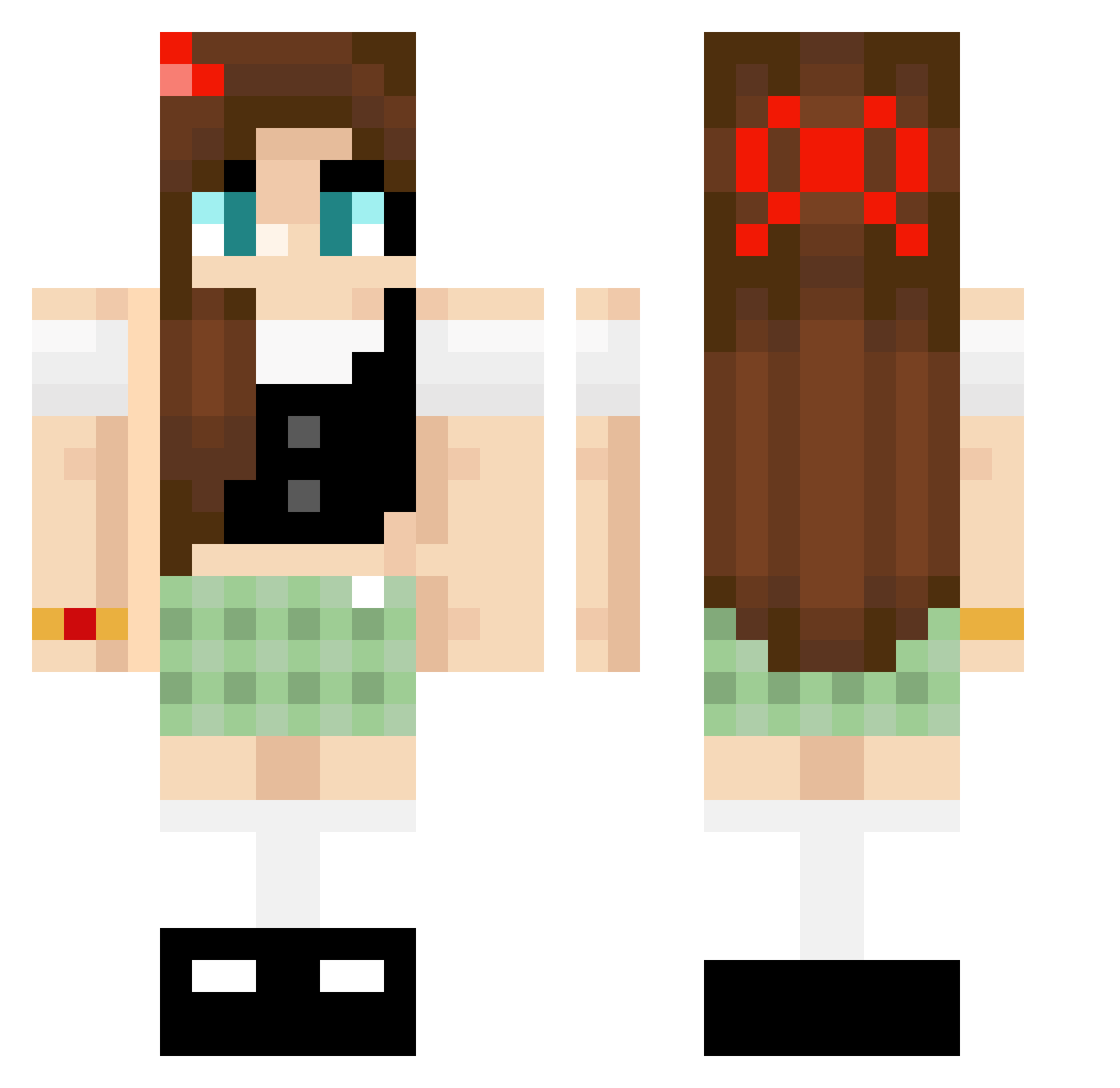 RoflkittehHD Minecraft skin, front and back view