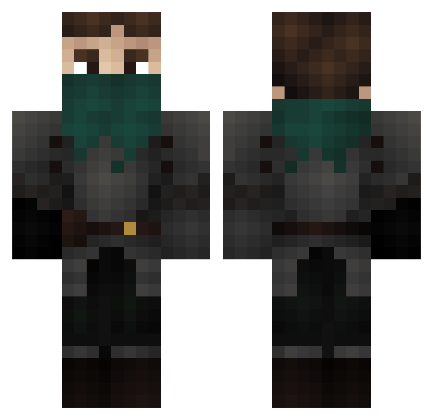 Irrepressible Minecraft skin, front and back view