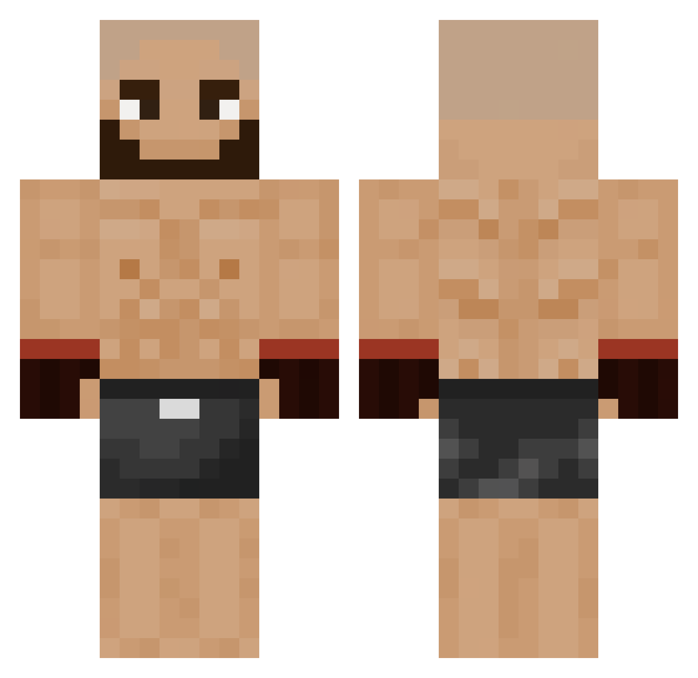 GlutenSolos Minecraft skin, front and back view