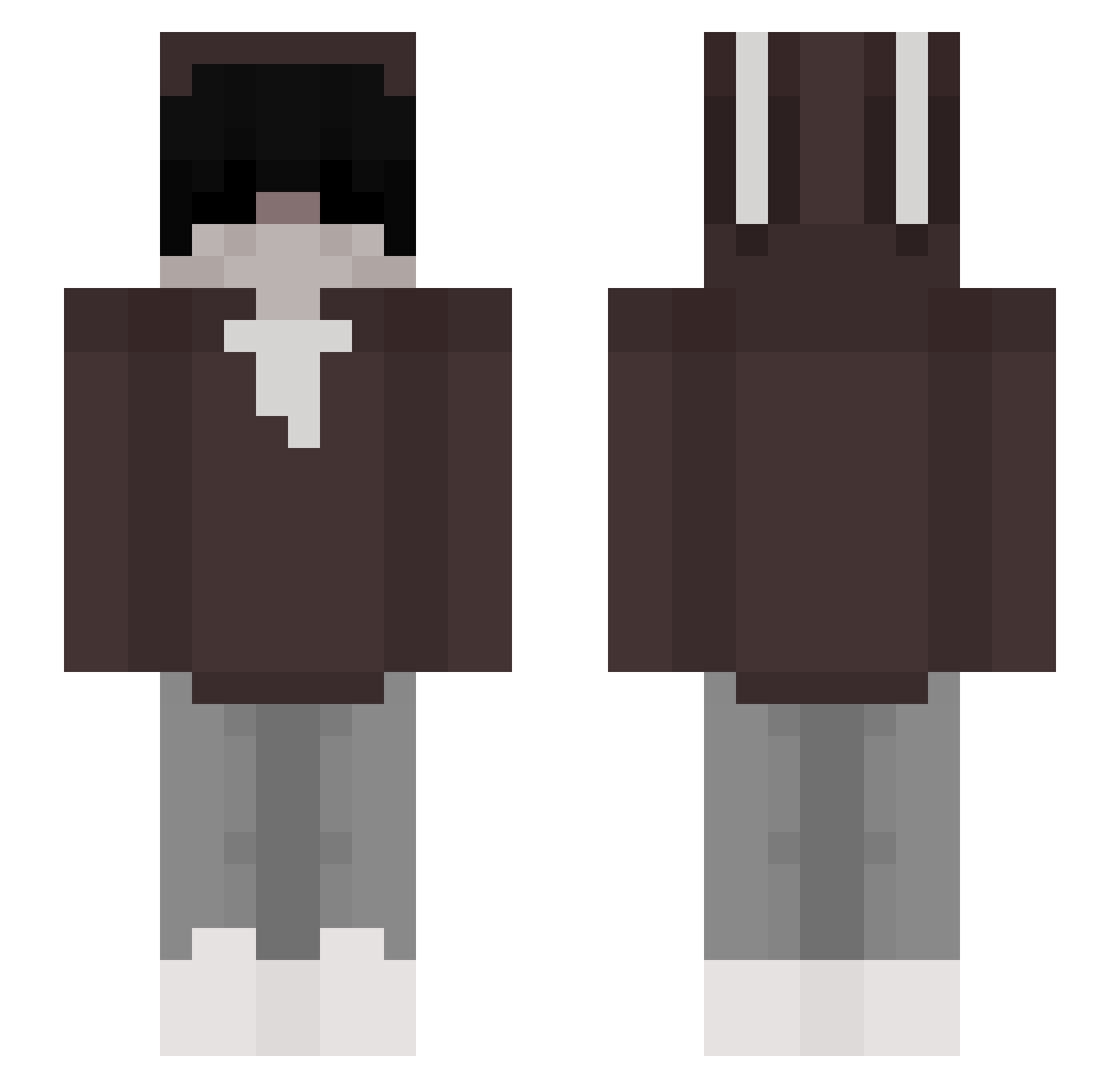 Rummaged Minecraft skin, front and back view