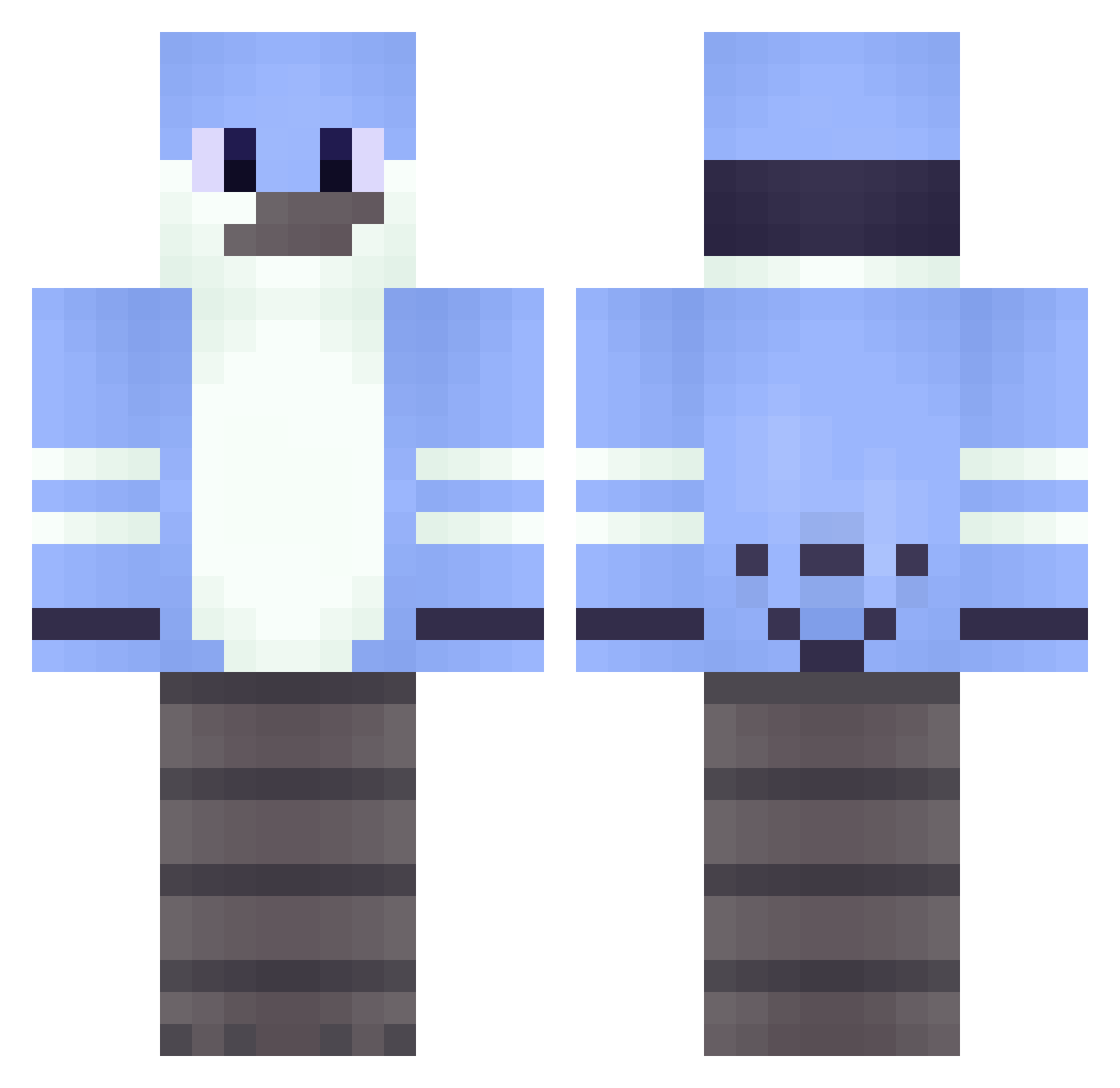 PachecoYeti Minecraft skin, front and back view