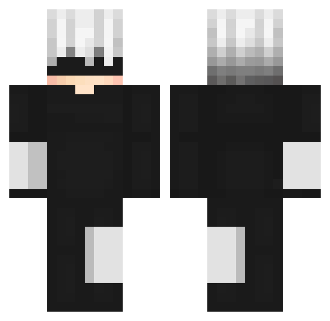 ShiroDeus Minecraft skin, front and back view