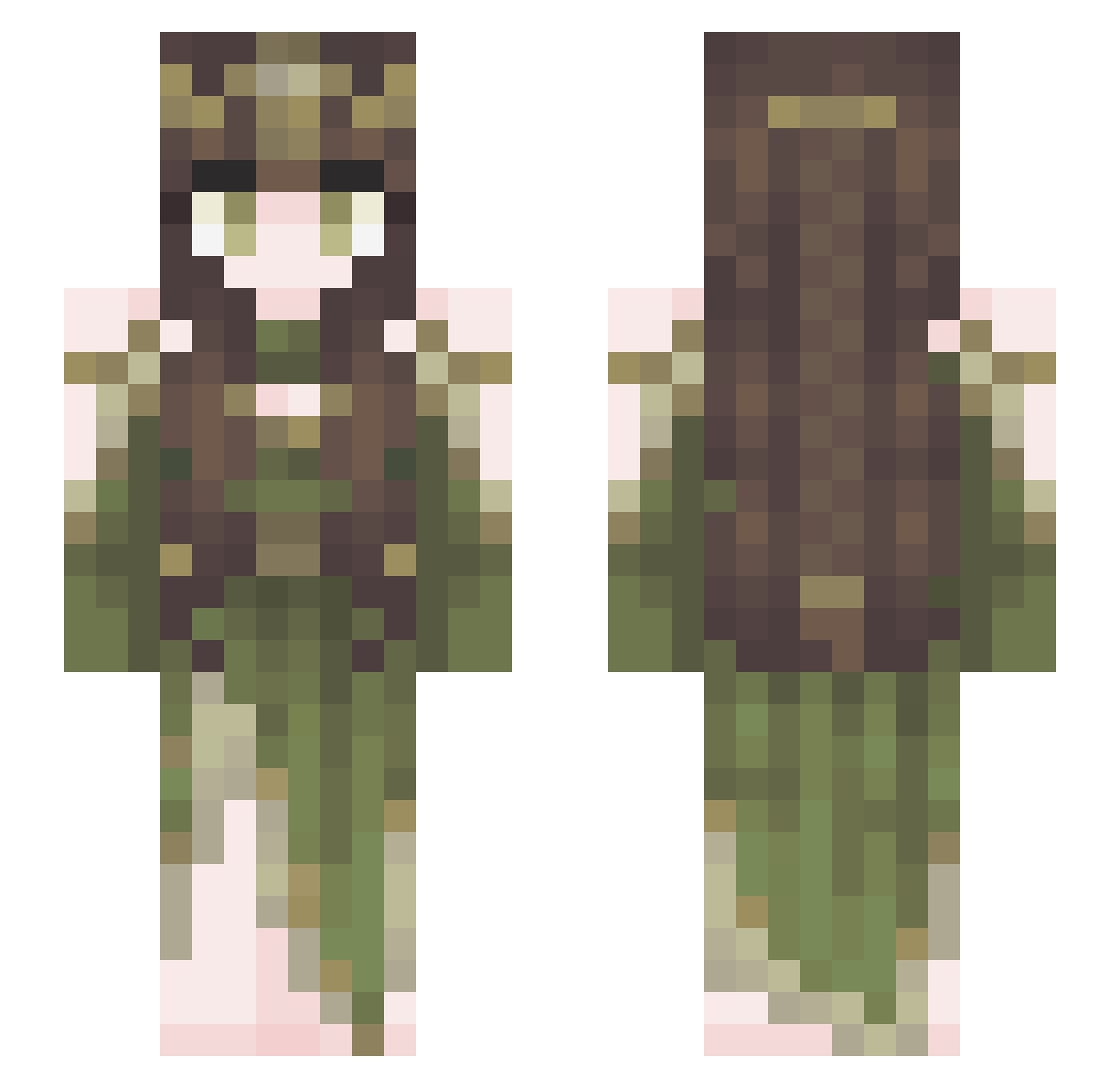 RosaSong Minecraft skin, front and back view