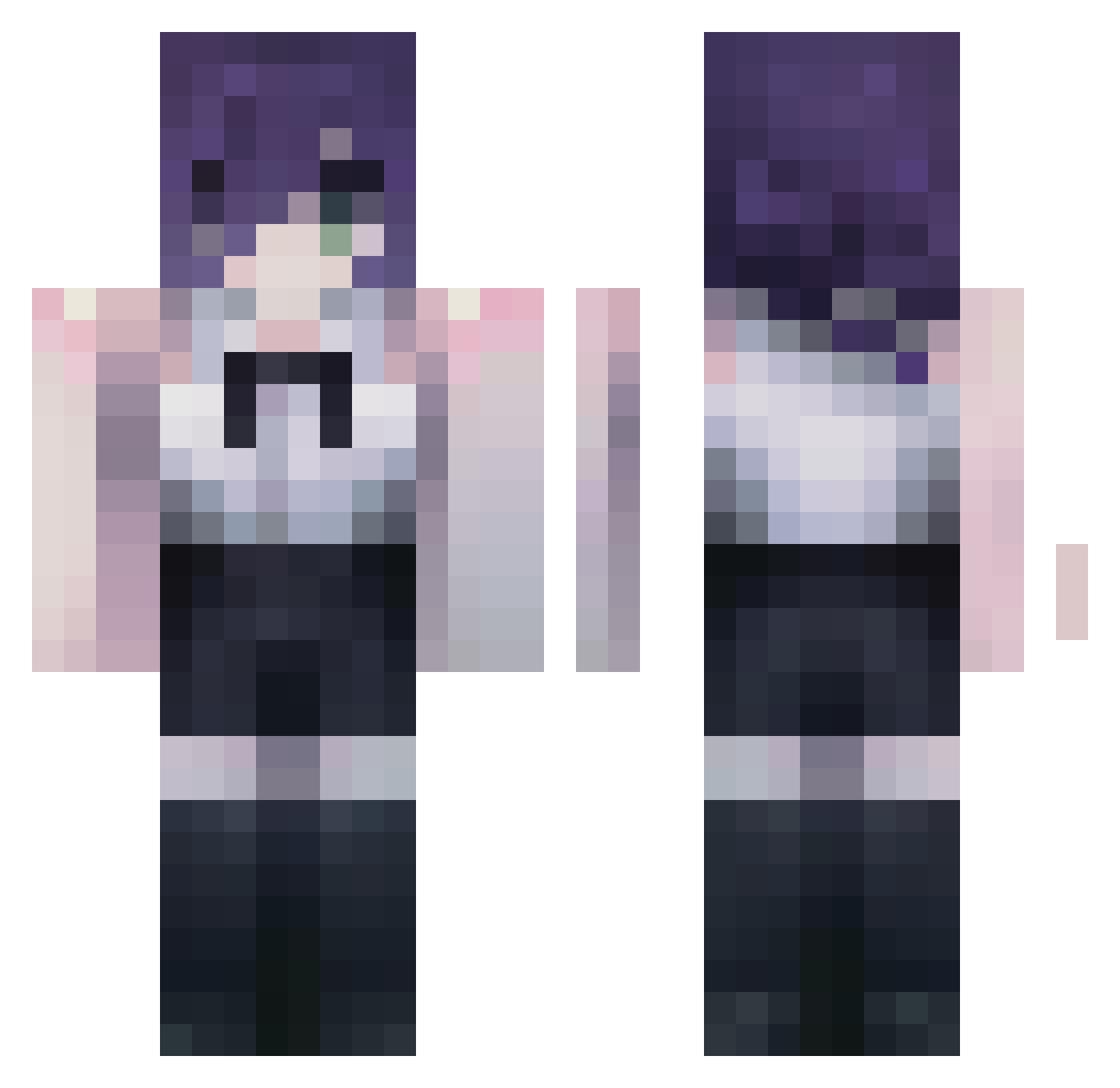 smemu Minecraft skin, front and back view