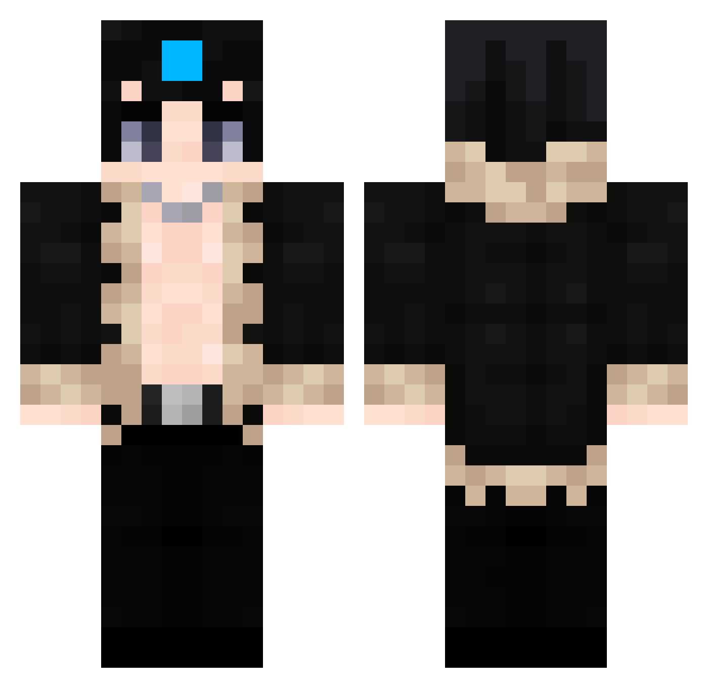 Burg24 Minecraft skin, front and back view