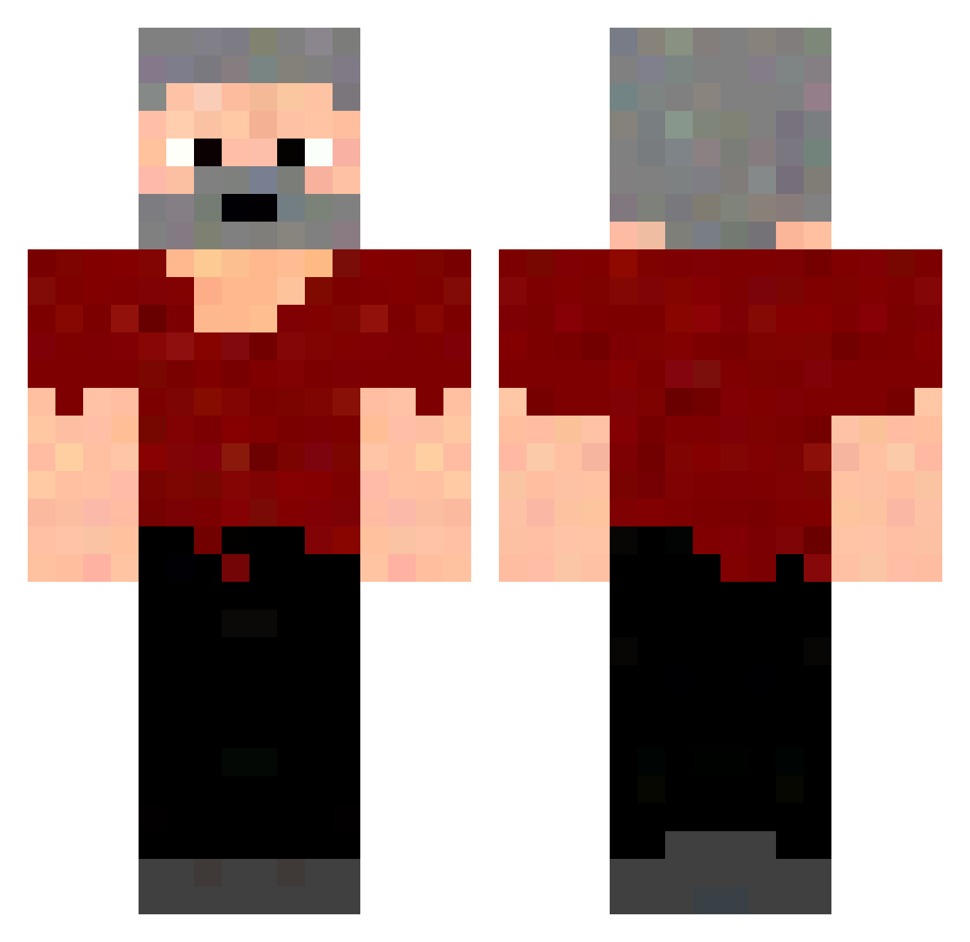 MattyKaratty Minecraft skin, front and back view