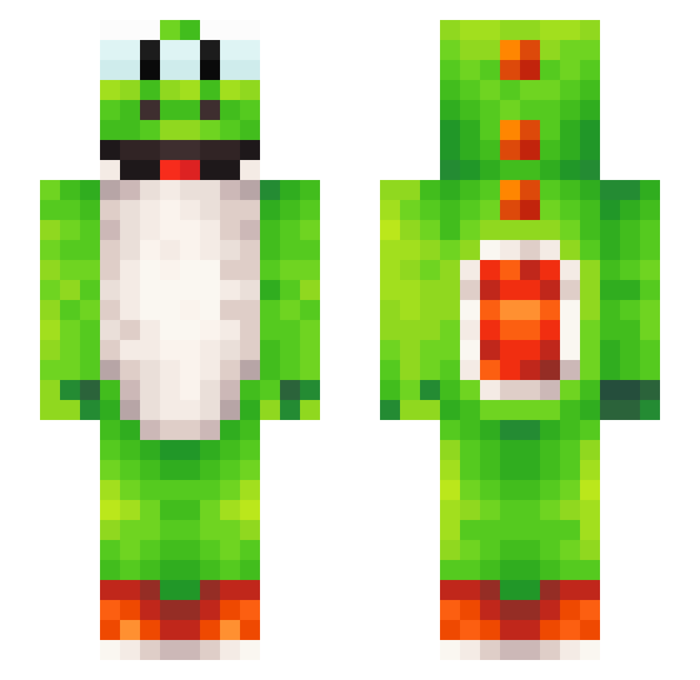 snowwolf147 Minecraft skin, front and back view