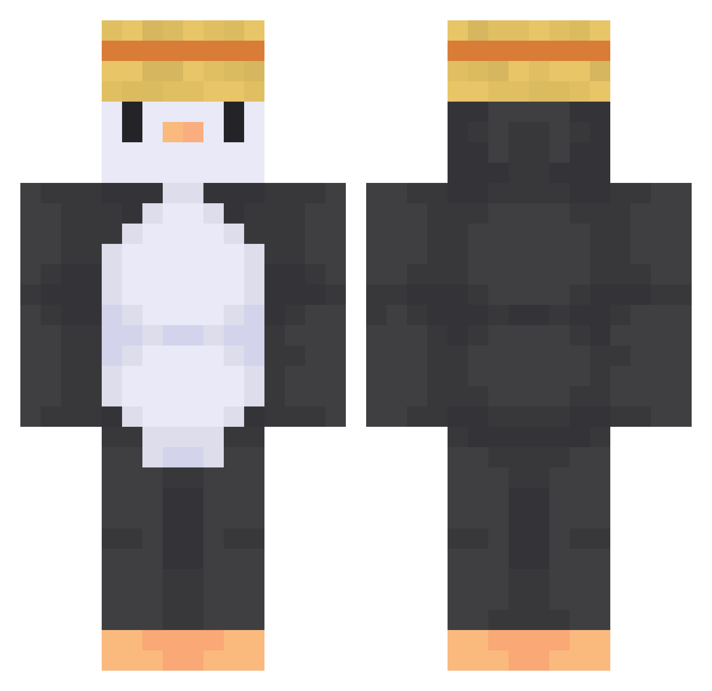 KeksSpiel Minecraft skin, front and back view