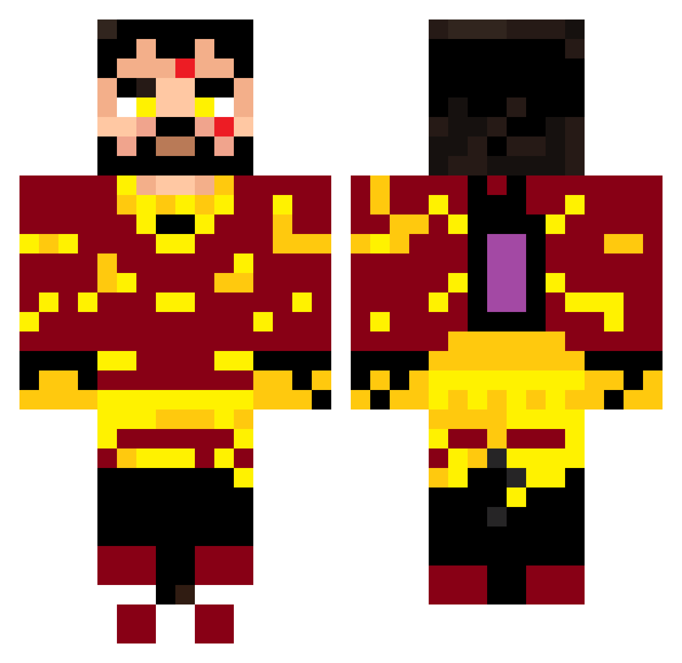 Robinson987 Minecraft skin, front and back view