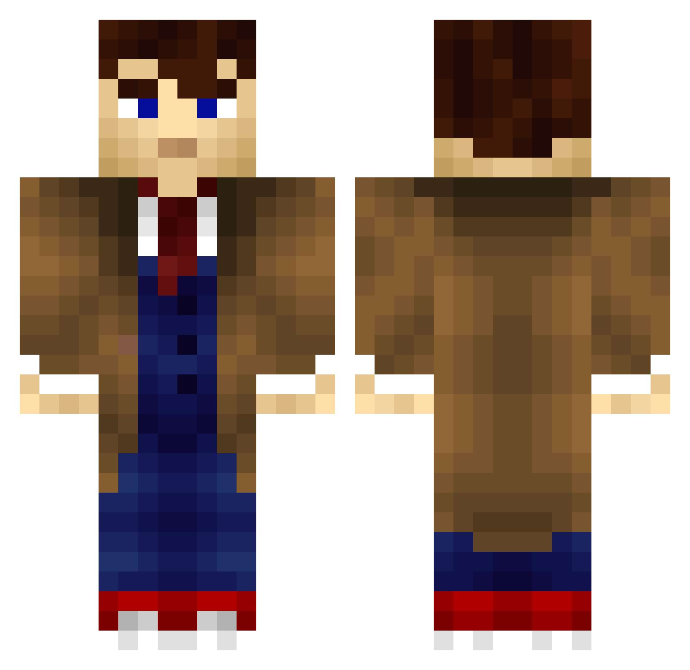 Alcarinqu Minecraft skin, front and back view