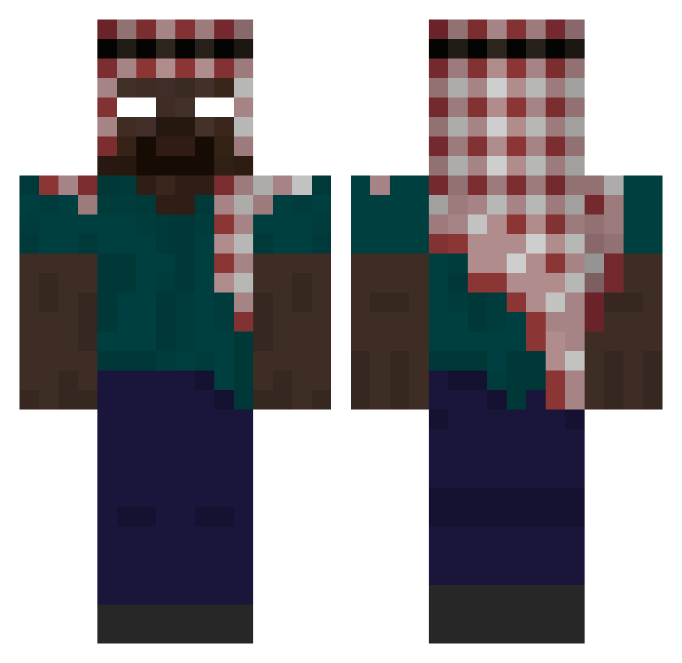 Cicely Minecraft skin, front and back view