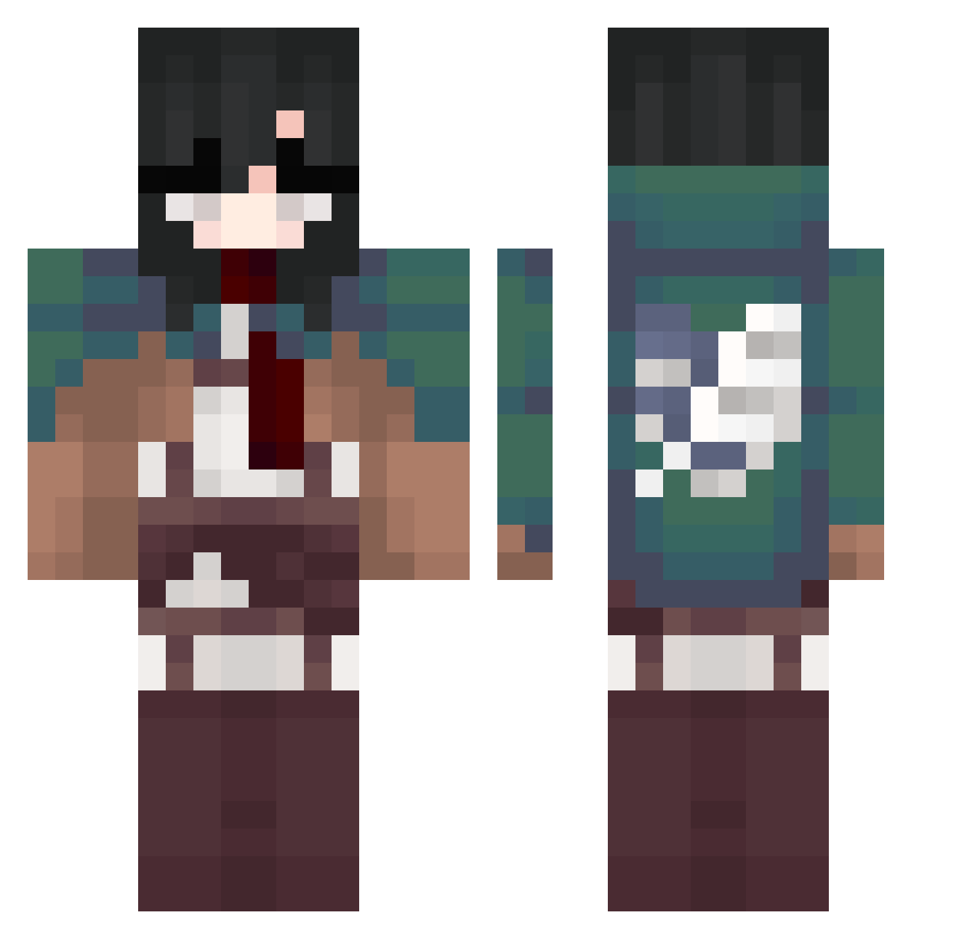 TheAceXlade Minecraft skin, front and back view