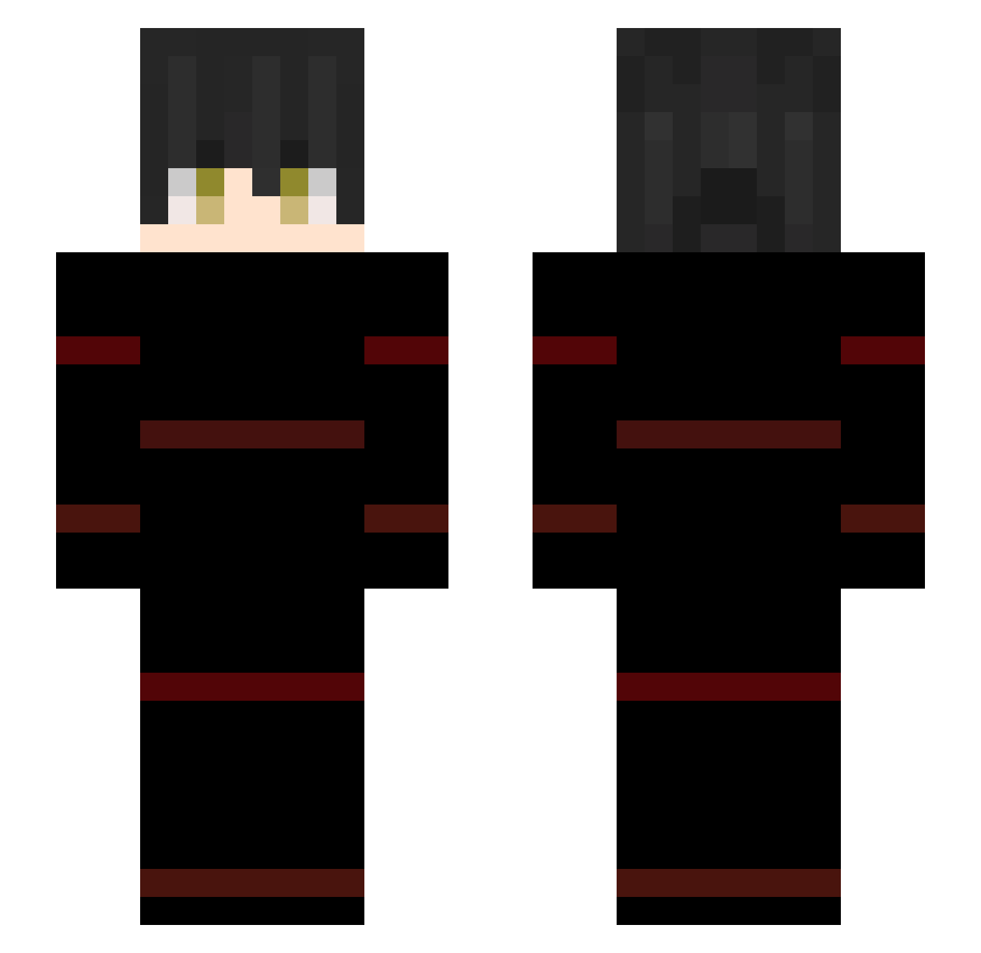 WildDogzX Minecraft skin, front and back view