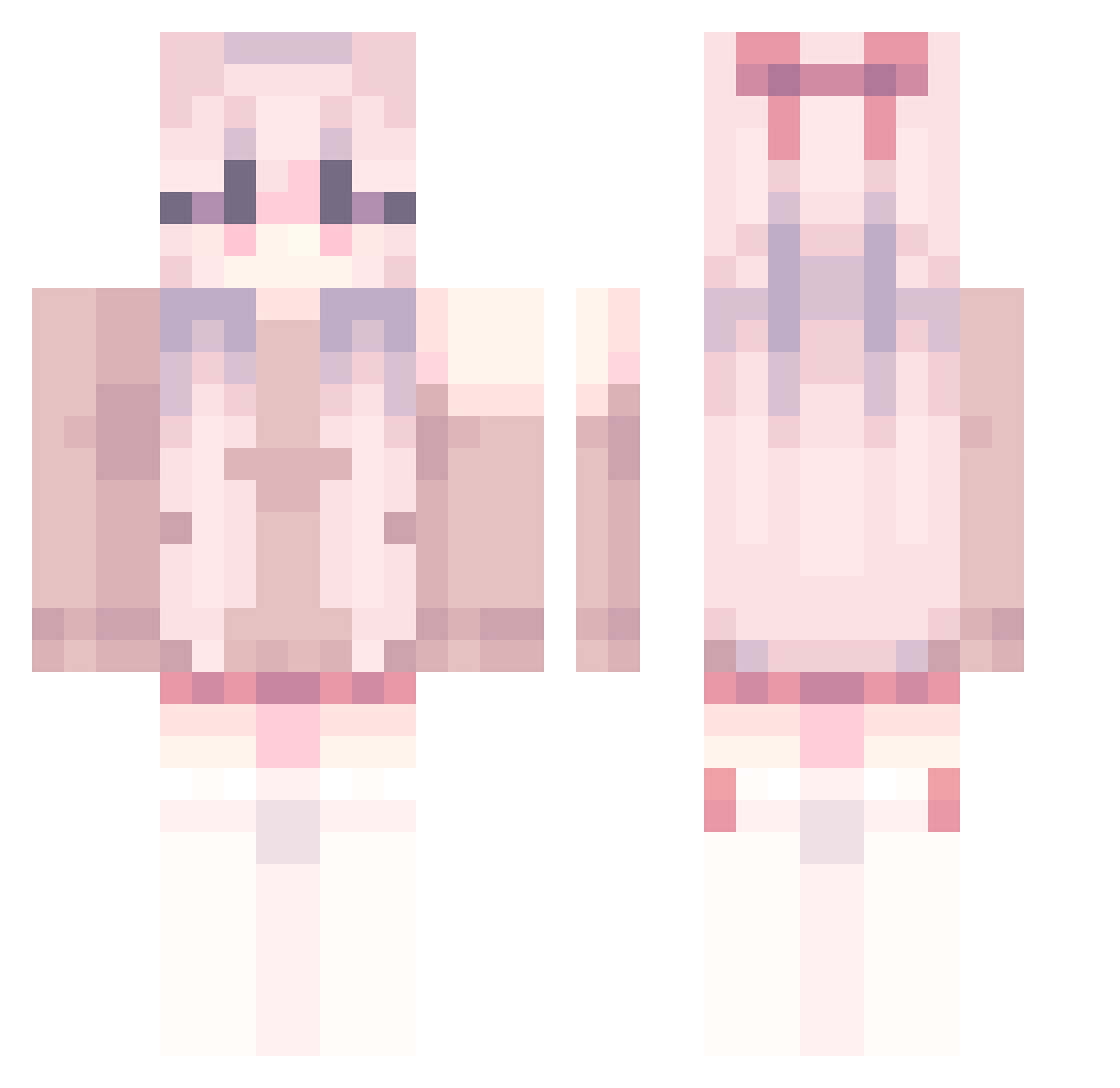 SuReum Minecraft skin, front and back view