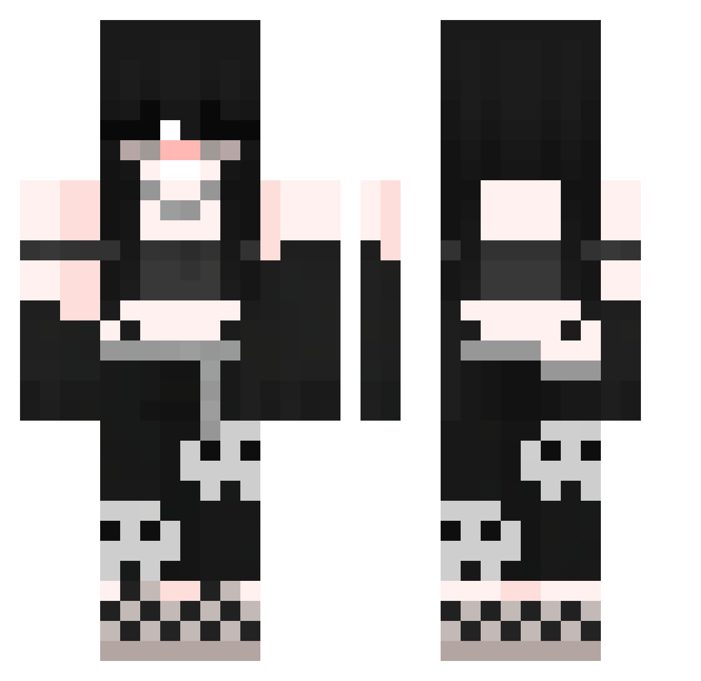 nanarx Minecraft skin, front and back view
